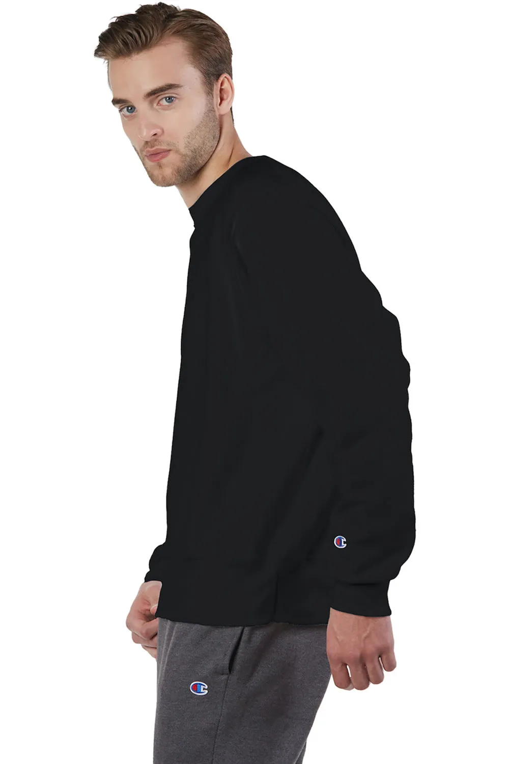 Champion Mens Shrink Resistant Crewneck Sweatshirt - Black