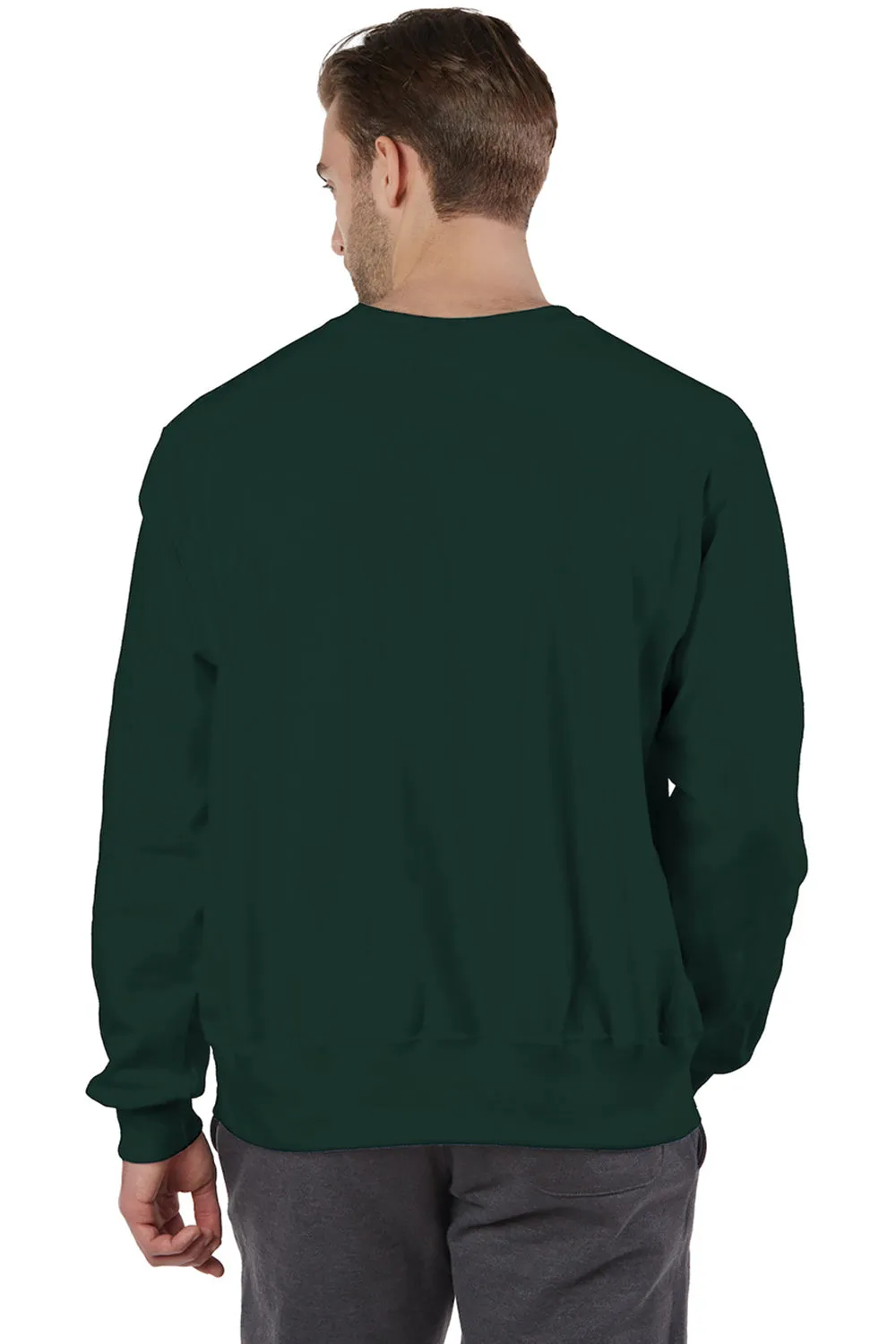 Champion Mens Shrink Resistant Crewneck Sweatshirt - Dark Green