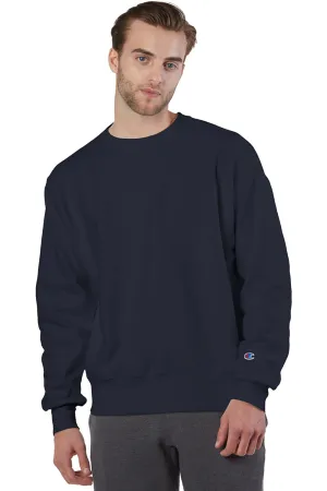 Champion Mens Shrink Resistant Crewneck Sweatshirt - Navy Blue