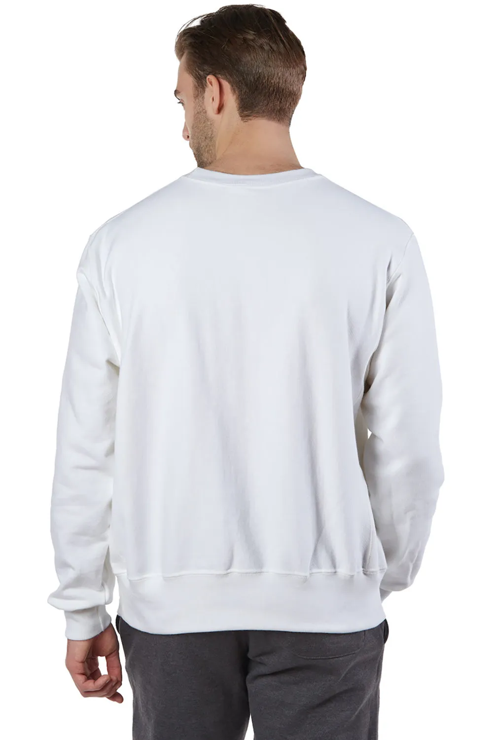Champion Mens Shrink Resistant Crewneck Sweatshirt - White