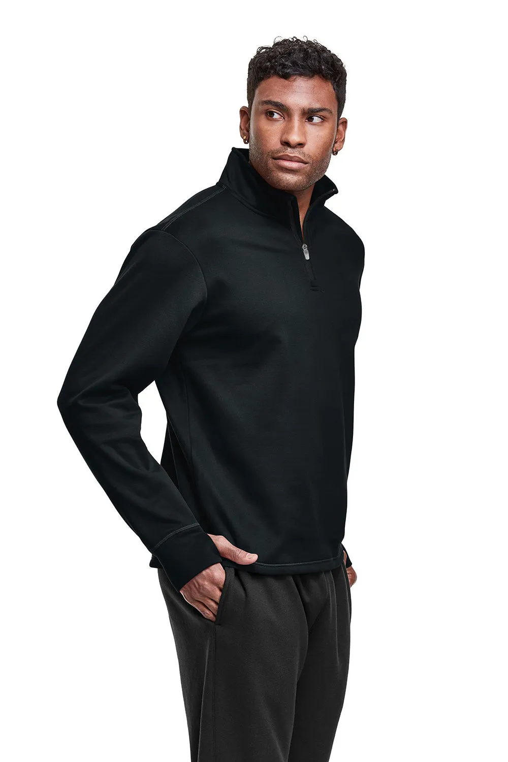 Champion Mens Sport 1/4 Zip Sweatshirt - Black