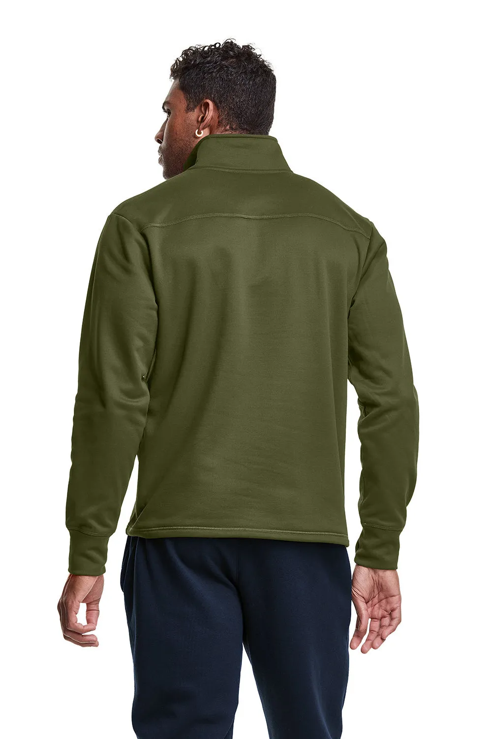 Champion Mens Sport 1/4 Zip Sweatshirt - Fresh Olive Green