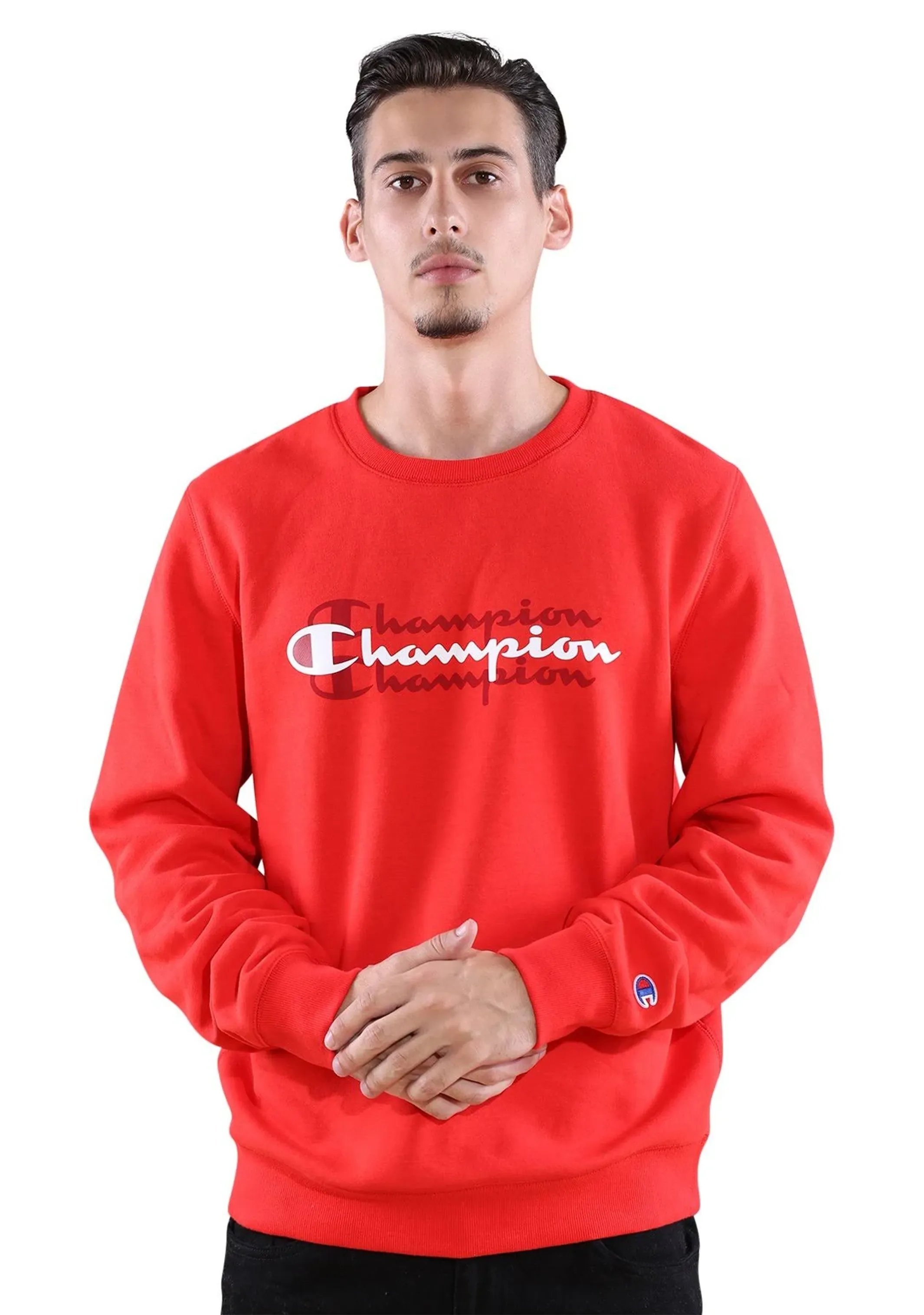 Champion Mens Sporty Graphic Crew