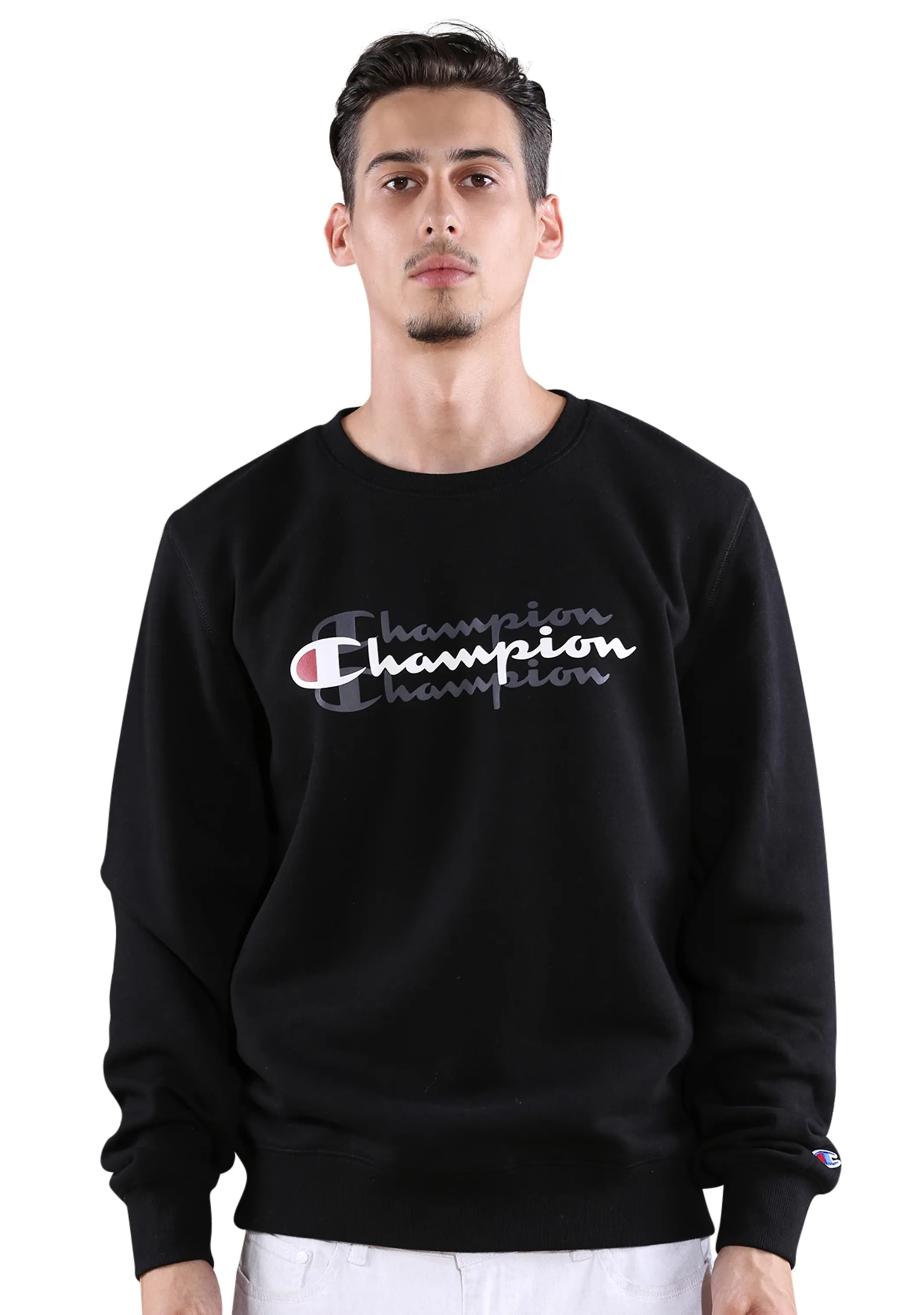 Champion Mens Sporty Graphic Crew
