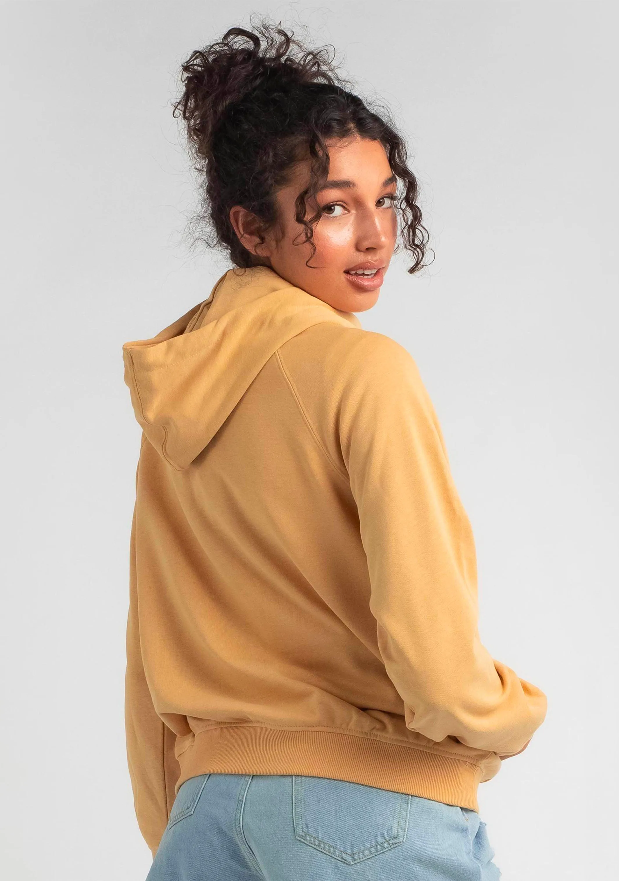 Champion Womens French Terry Script Hoodie Mustard