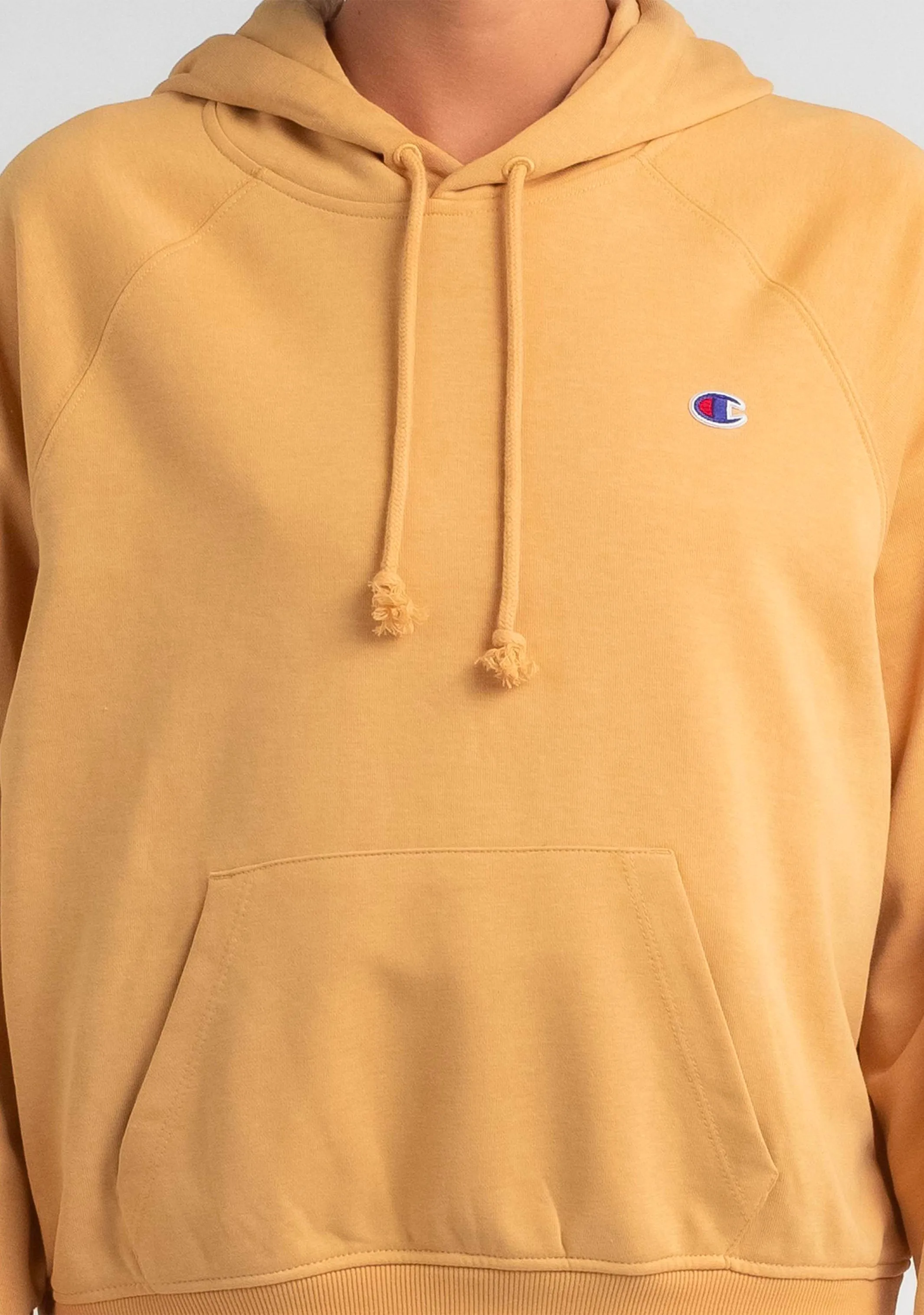 Champion Womens French Terry Script Hoodie Mustard