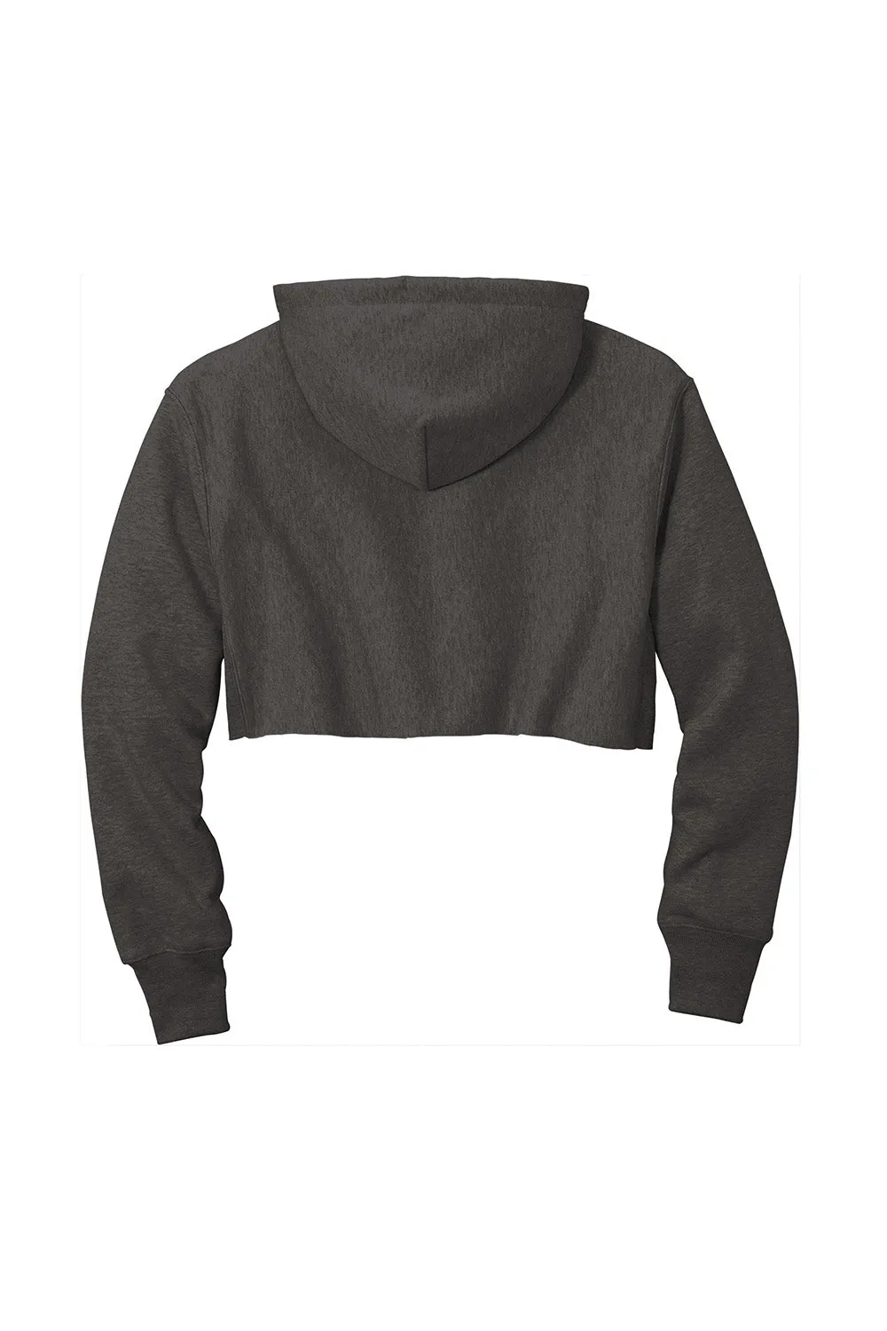 Champion Womens Reverse Weave Cropped Cut Off Hooded Sweatshirt Hoodie - Heather Charcoal Grey