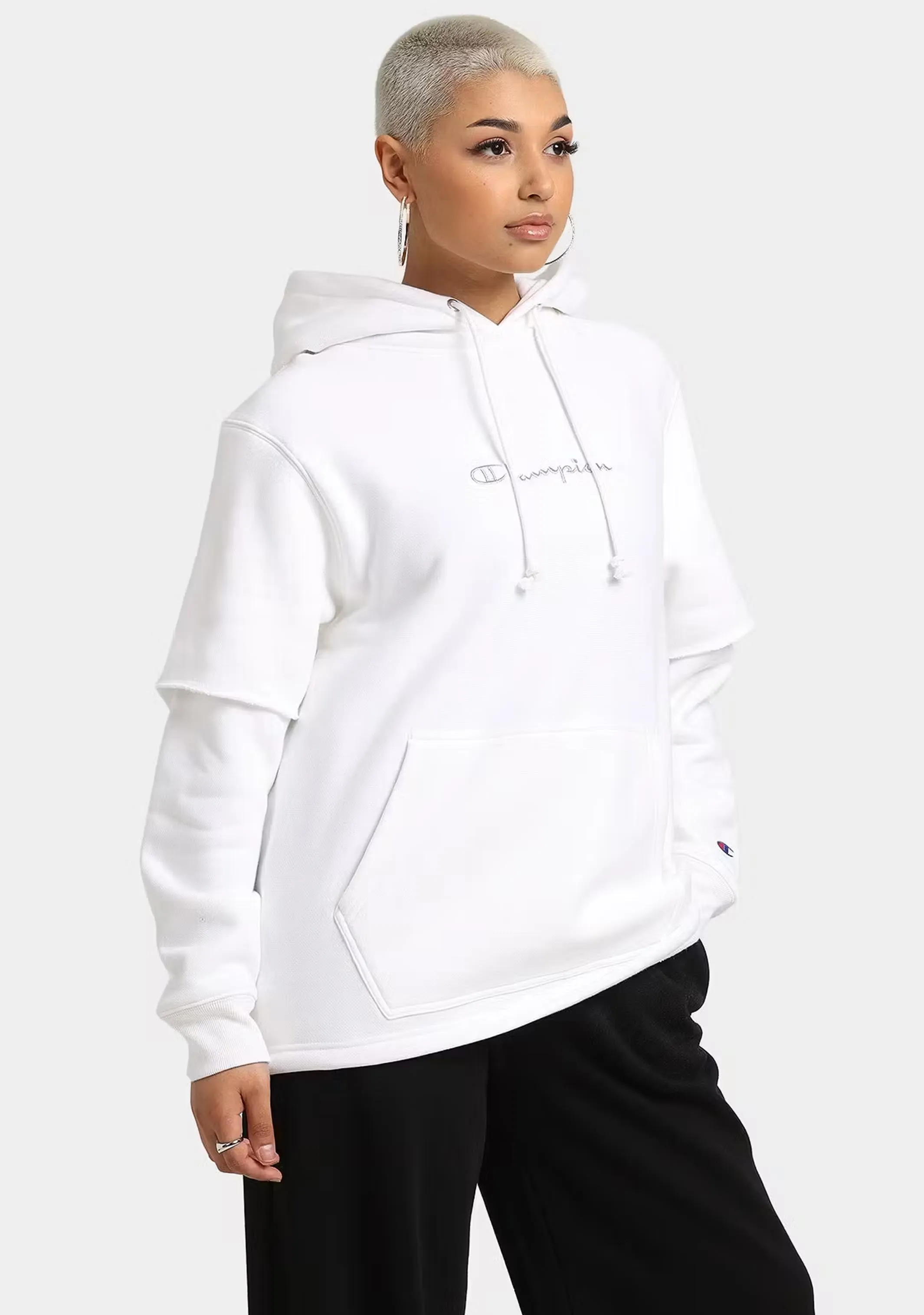 Champion Womens Reverse Weave Liquid Layer Hoodie <br> CT4EN WIT