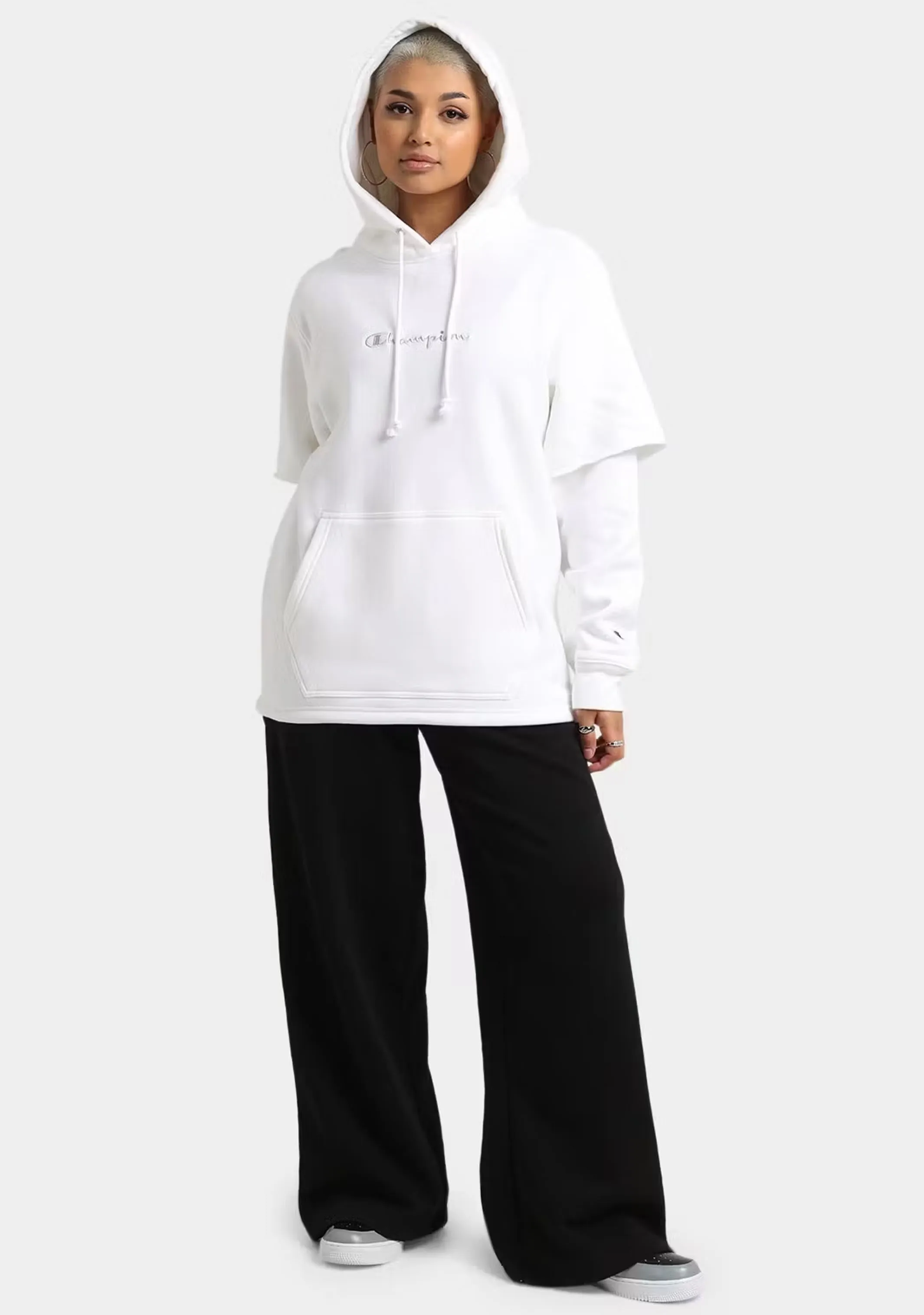 Champion Womens Reverse Weave Liquid Layer Hoodie <br> CT4EN WIT