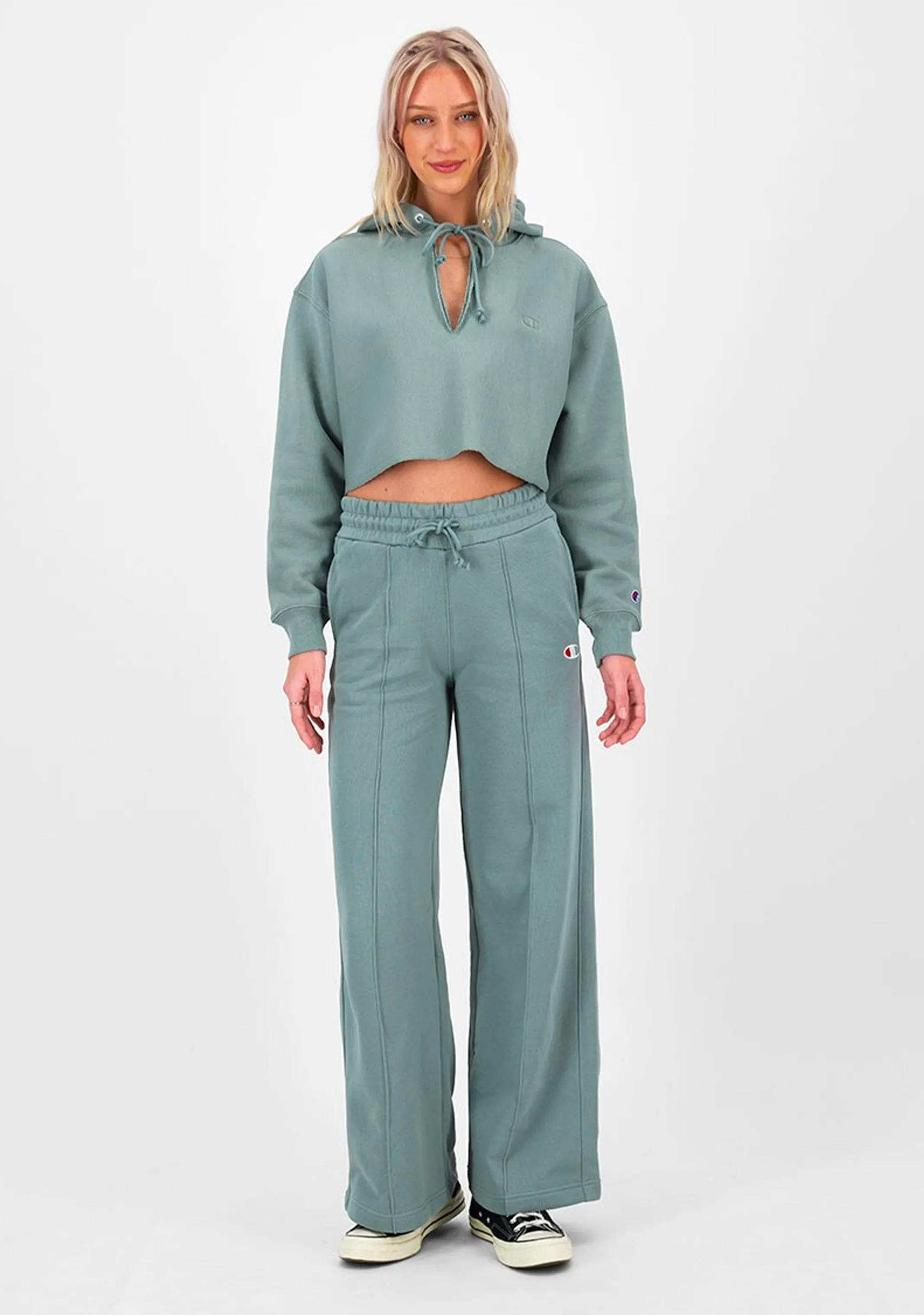 Champion Women's Reverse Weave Split Collar Crop Hoodie