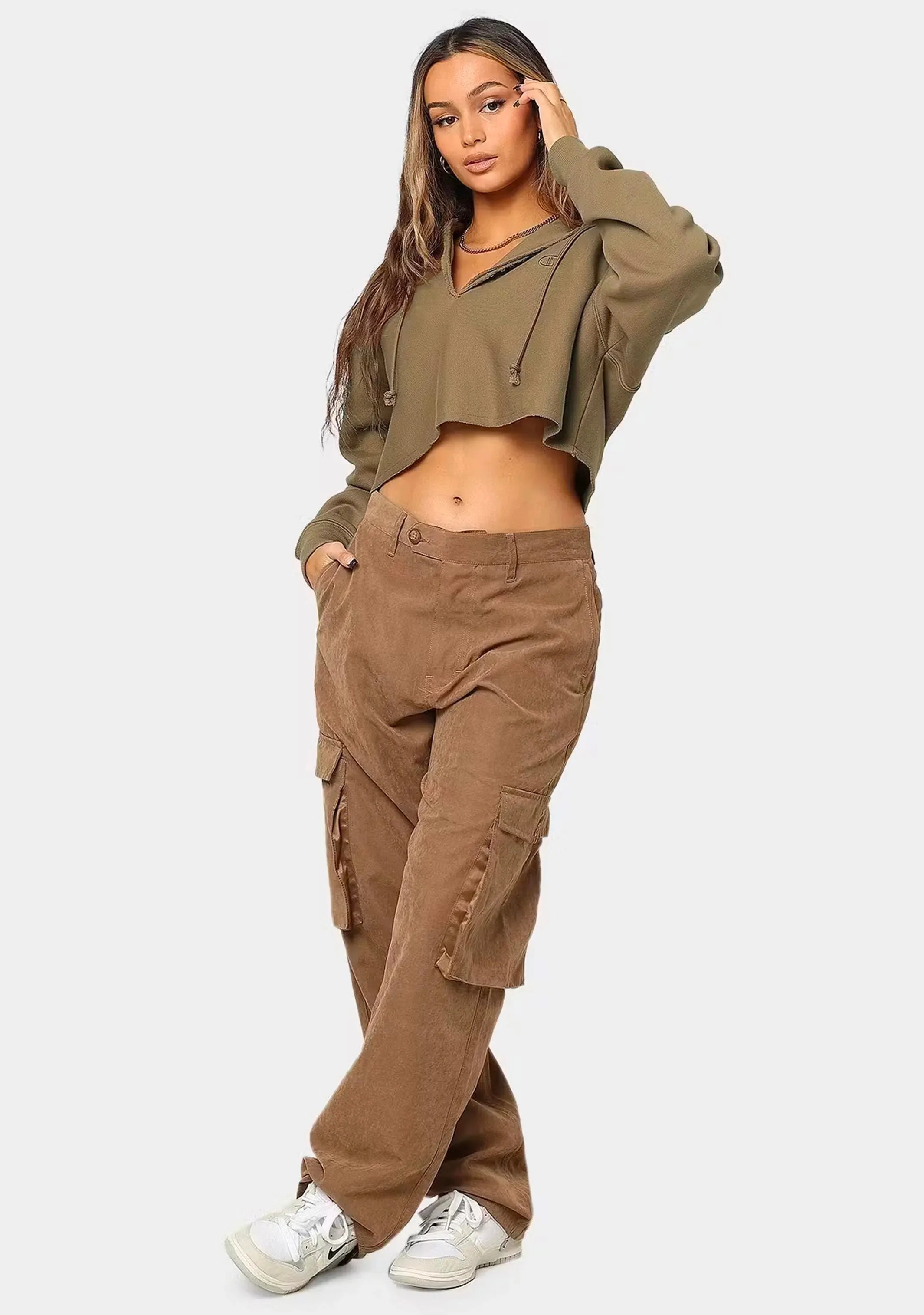 Champion Women's Reverse Weave Split Crop Hoodie
