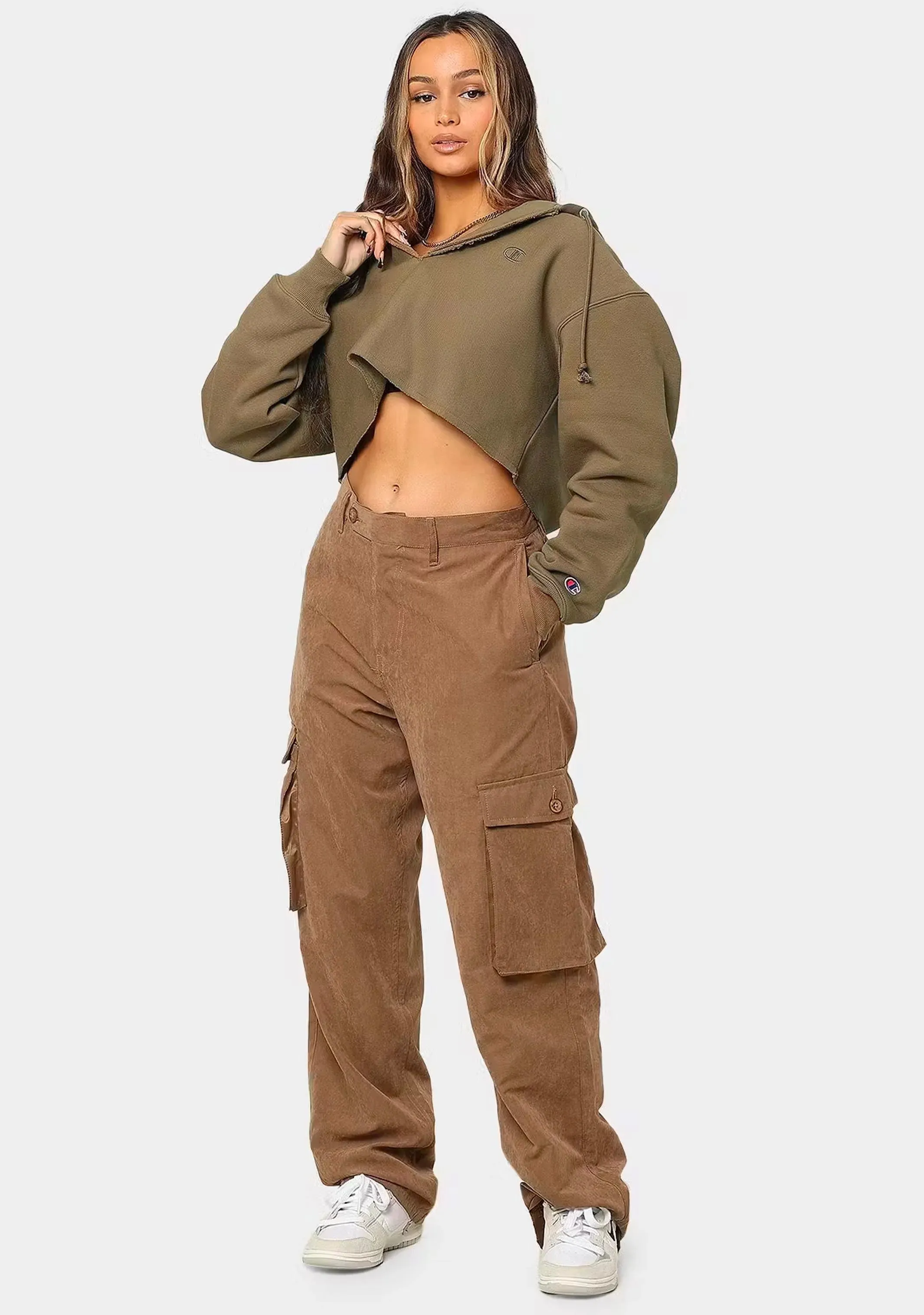 Champion Women's Reverse Weave Split Crop Hoodie