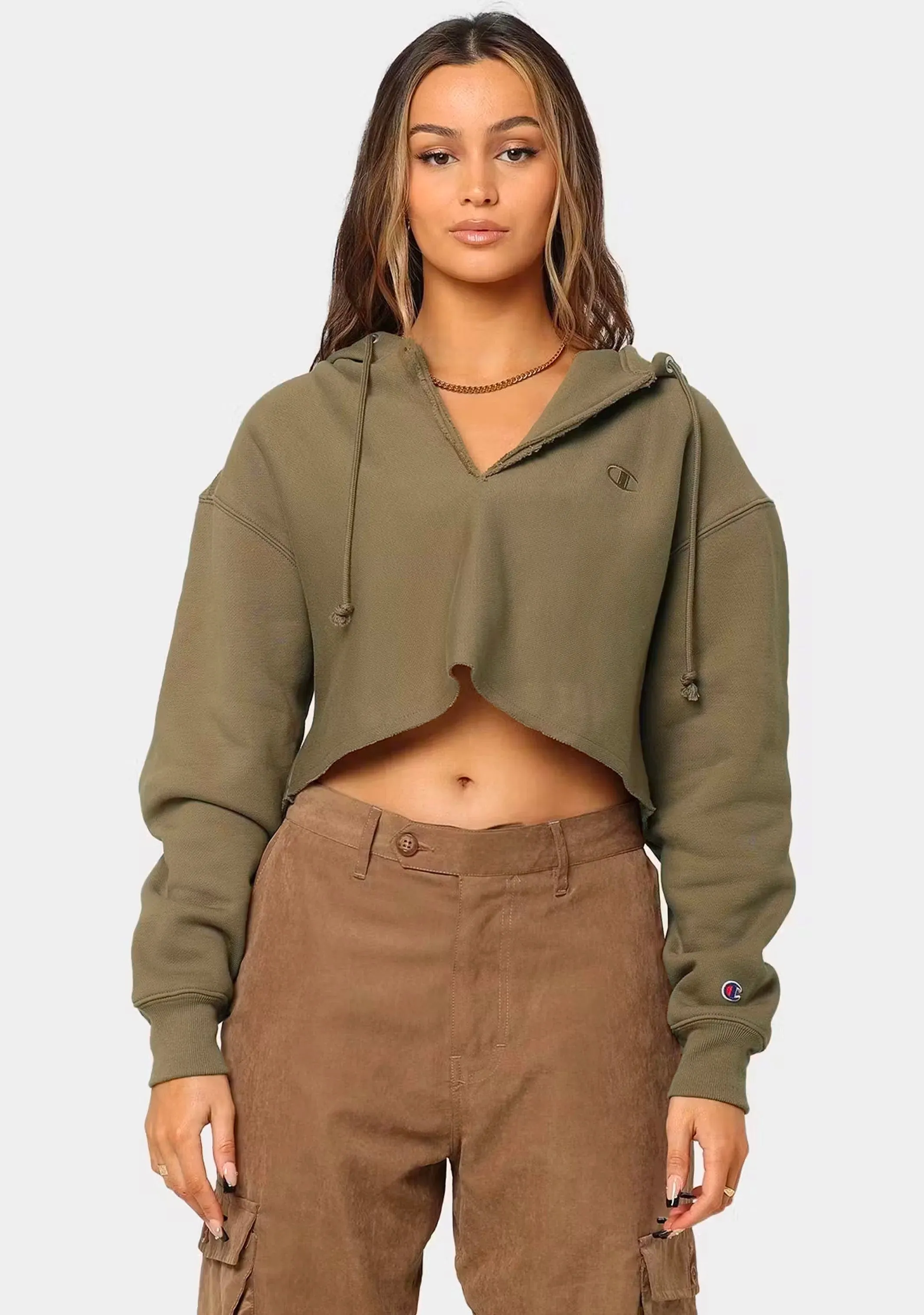 Champion Women's Reverse Weave Split Crop Hoodie