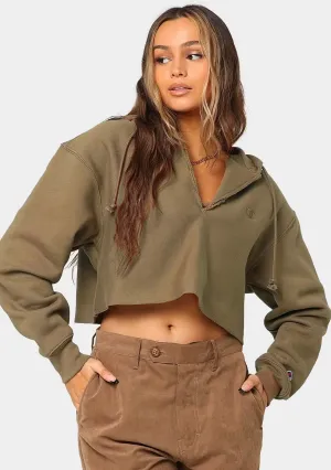 Champion Women's Reverse Weave Split Crop Hoodie