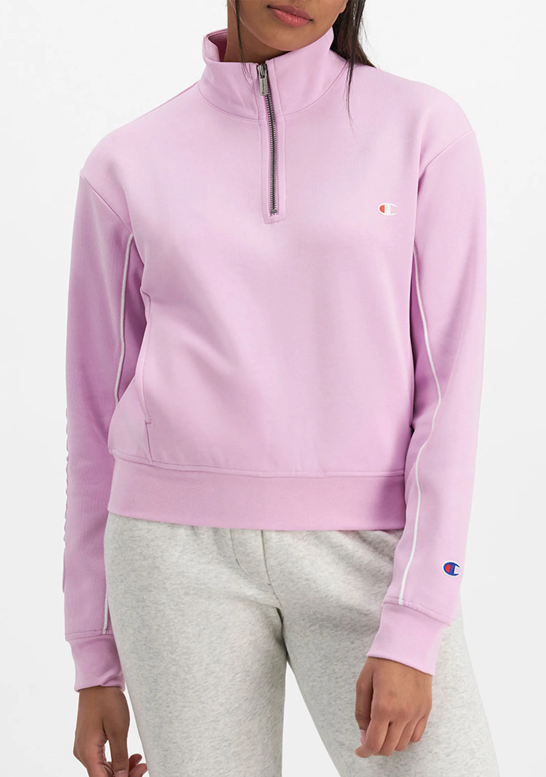 Champion Womens Rochester Athletic Quarter Zip Crew <BR> CT3GN XLQ