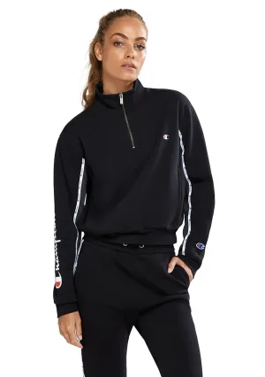 Champion Womens Rochester Quarter Zip Crew <br> CTMTN BLK