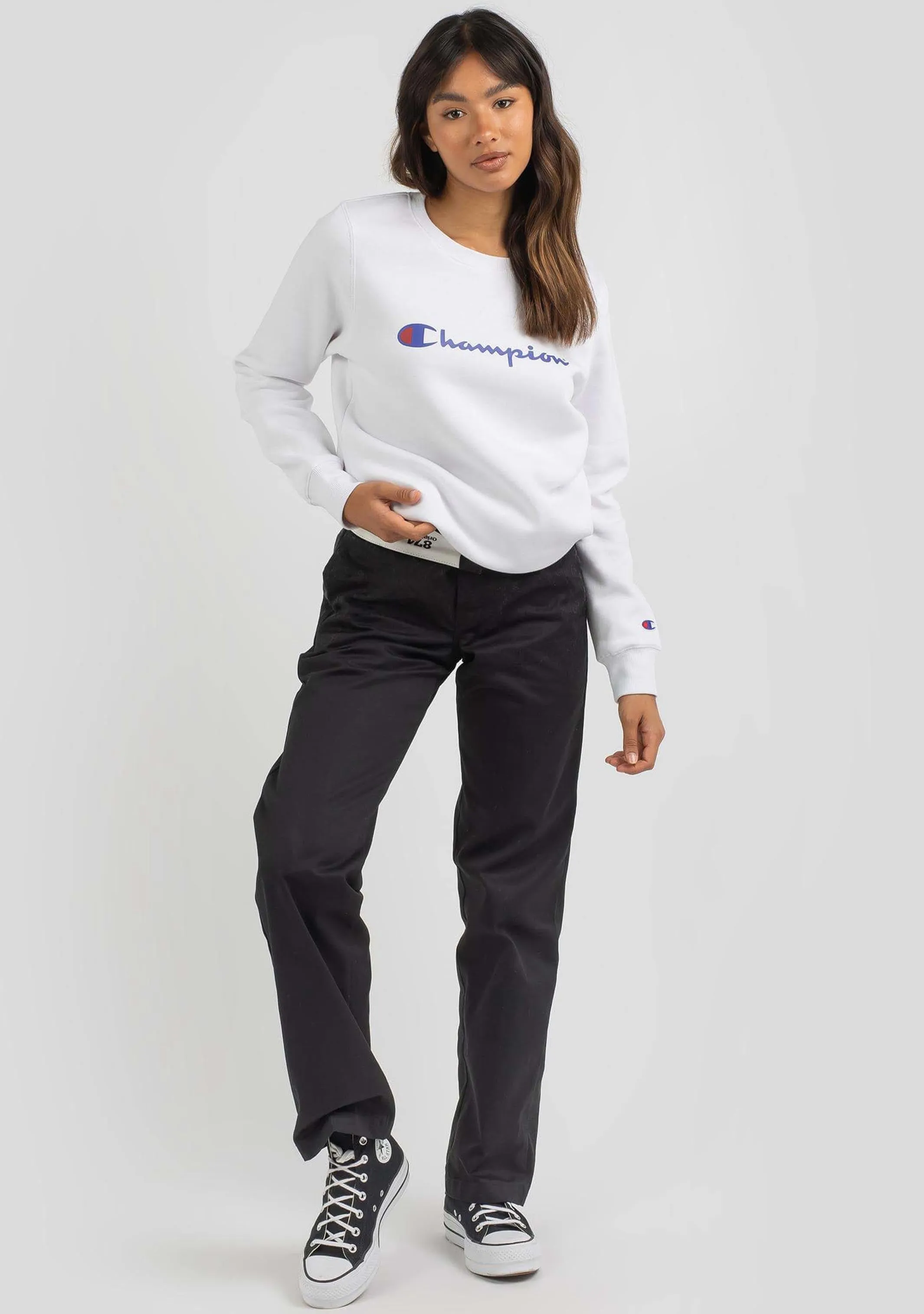 Champion Women’s Script Crew White