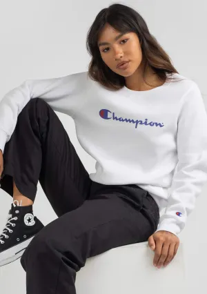 Champion Women’s Script Crew White