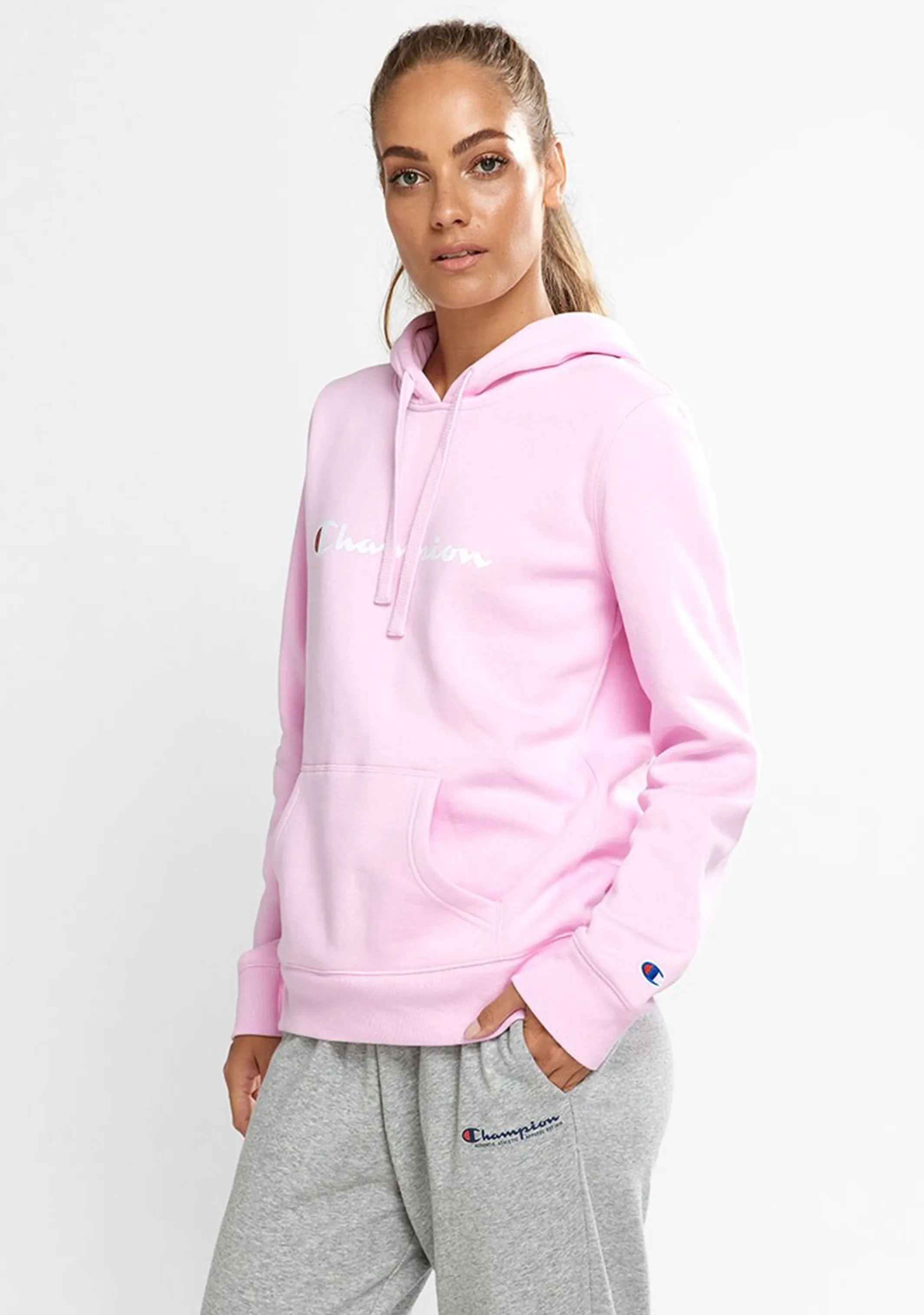 Champion Women’s Script Hoodie Pink