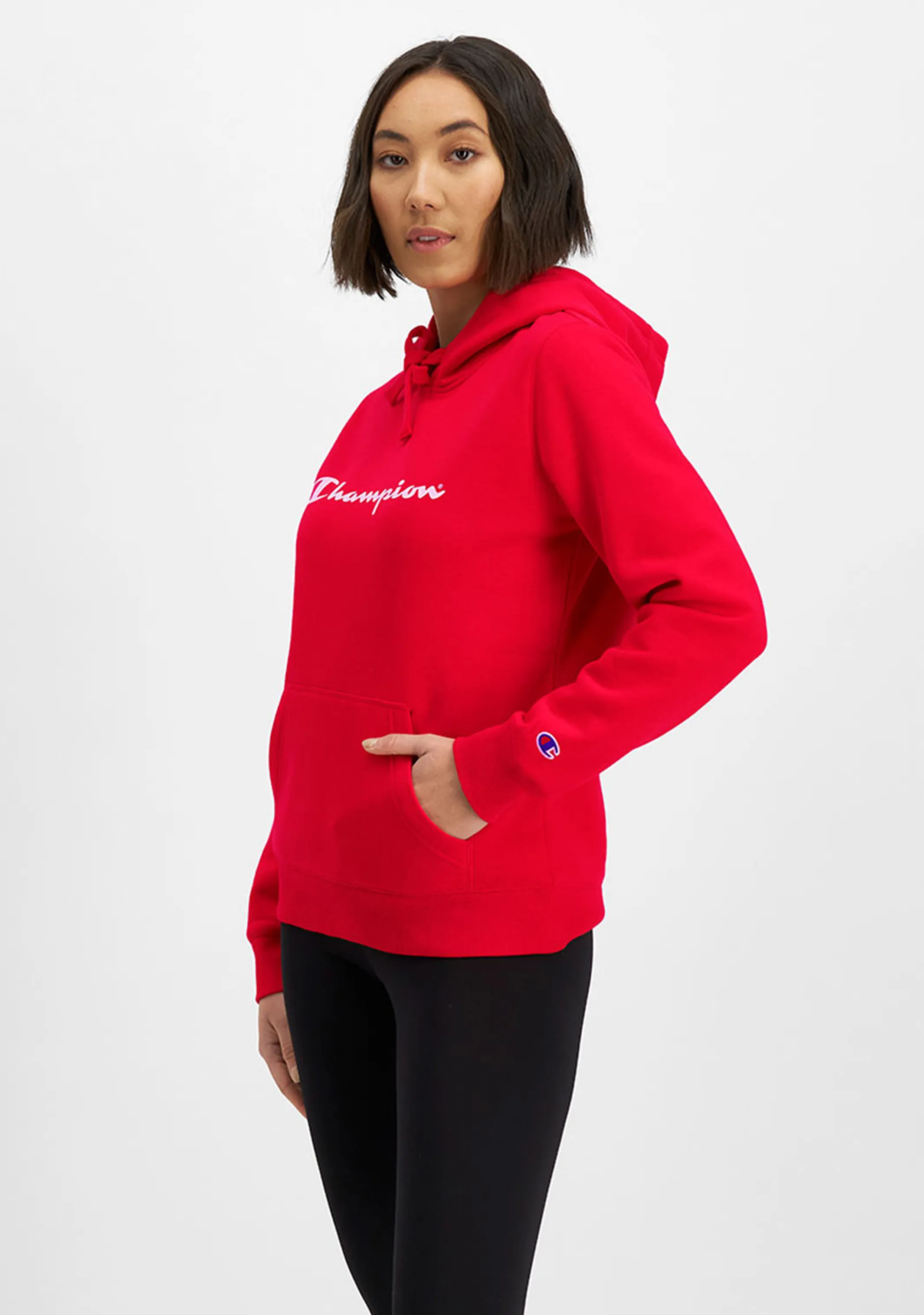 Champion Women’s Script Hoodie Vermillion Red