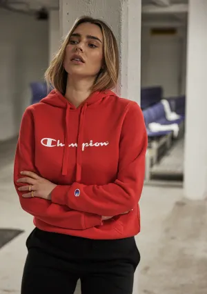 Champion Women’s Script Hoodie Vermillion Red