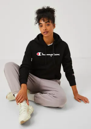 Champion Women’s Script Logo Hoodie Black