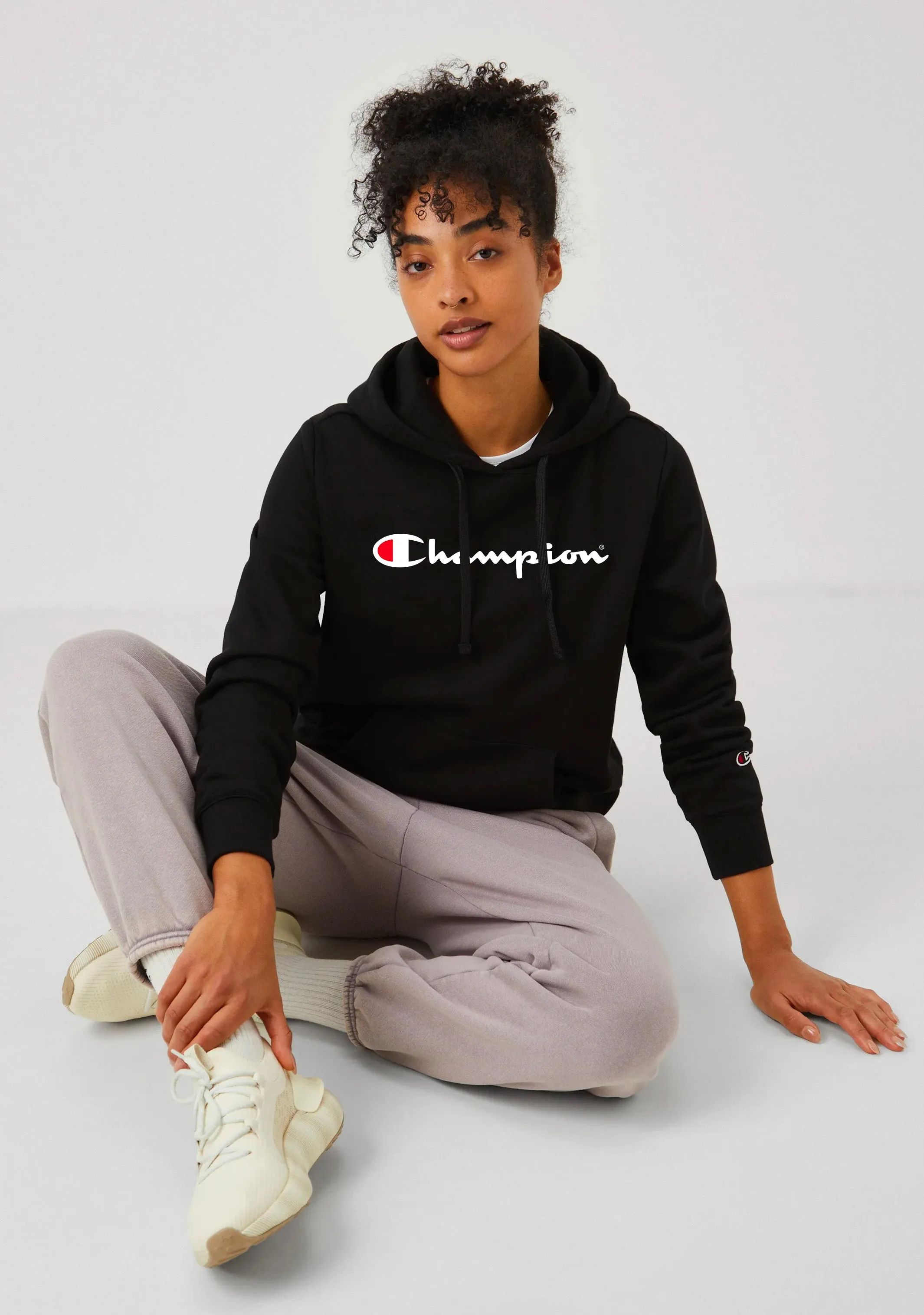 Champion Women’s Script Logo Hoodie Black