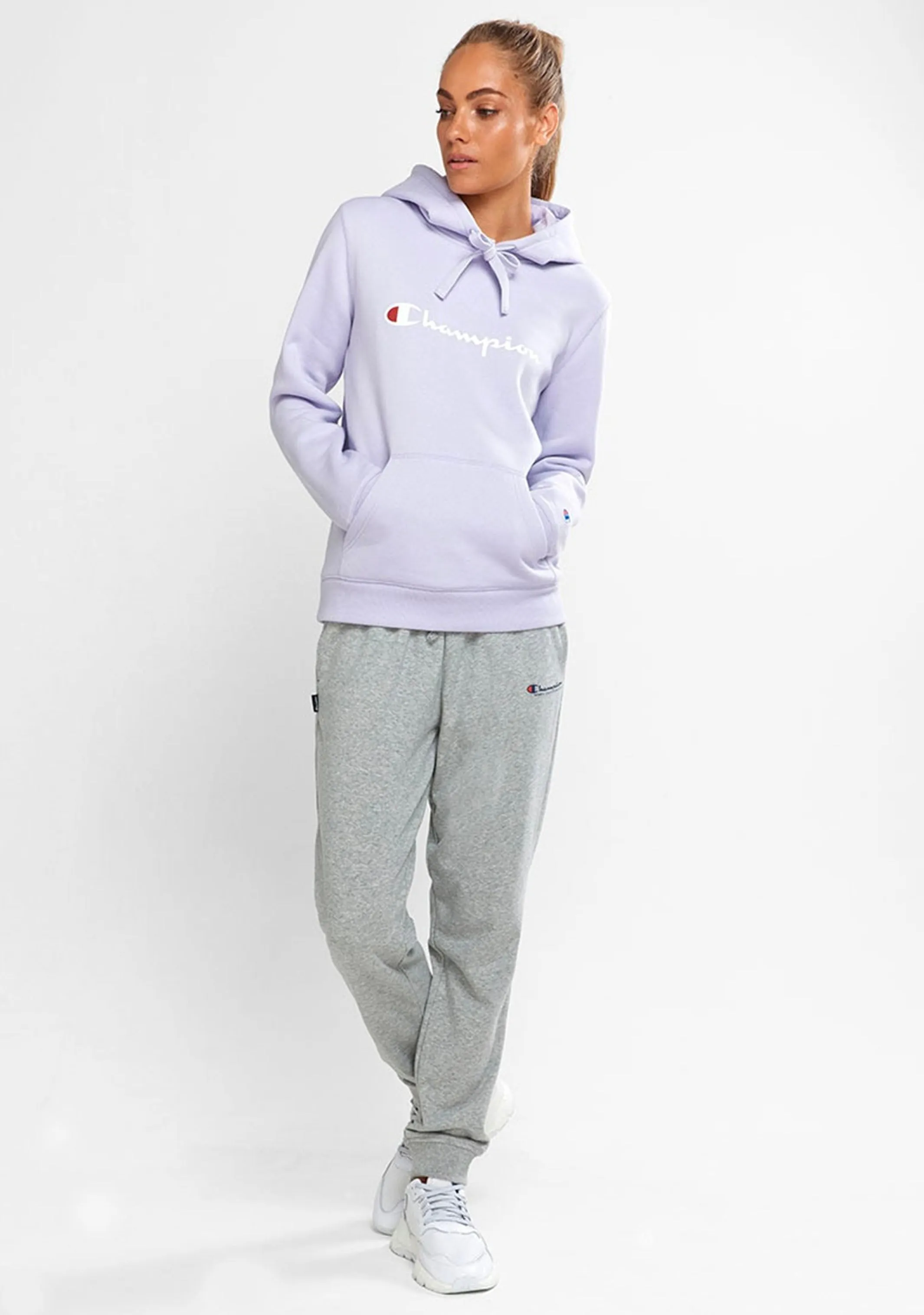 Champion Women’s Script Logo Hoodie Lilac