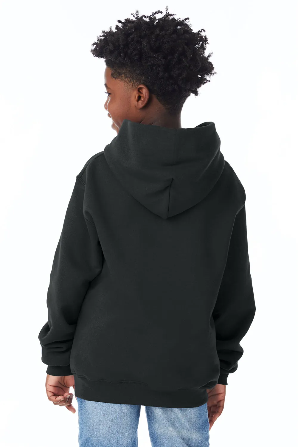 Champion Youth Double Dry Eco Moisture Wicking Fleece Hooded Sweatshirt Hoodie w/ Pouch Pocket - Black
