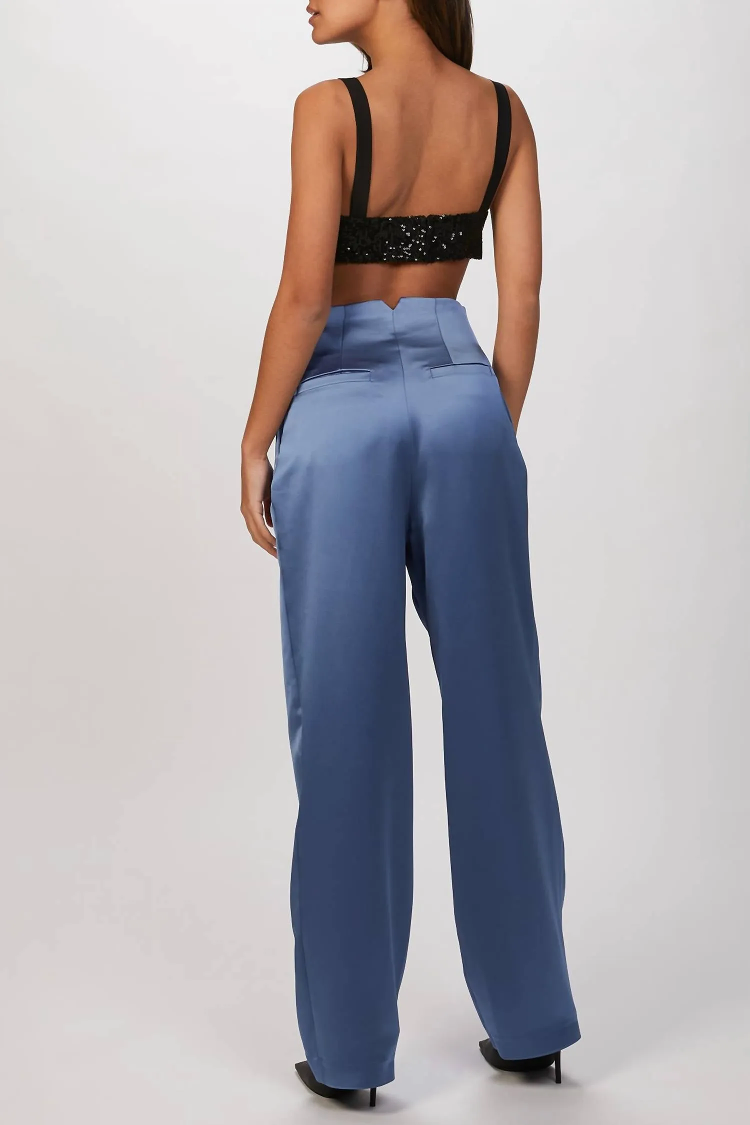 Clyde Satin Pants In Blue