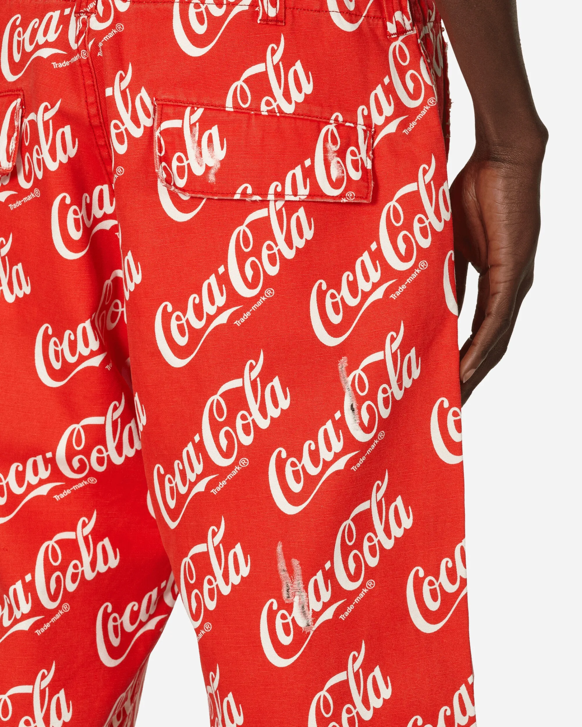 Coca-Cola Printed Canvas Shorts Red