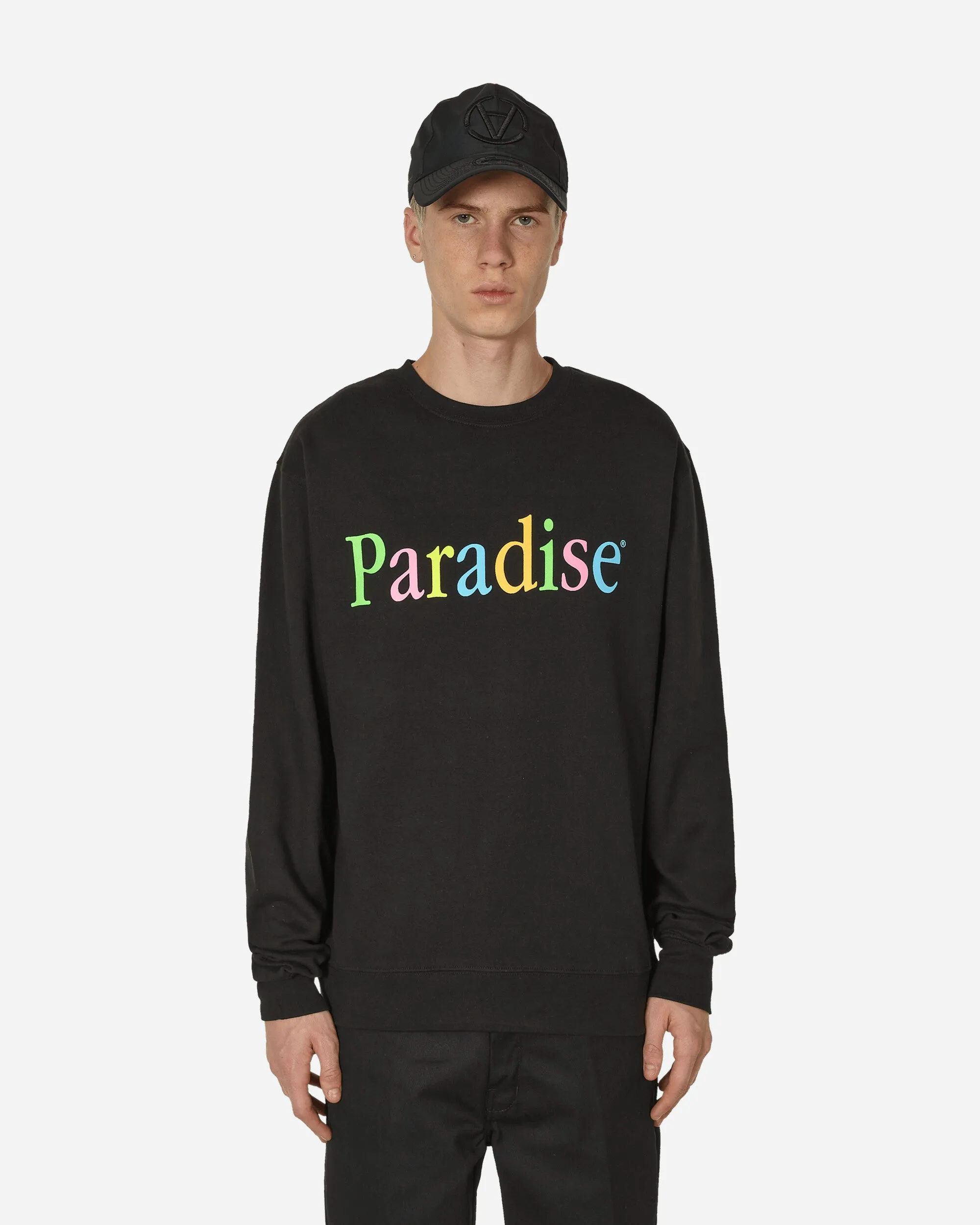 Colors Logo Crewneck Sweatshirt Black