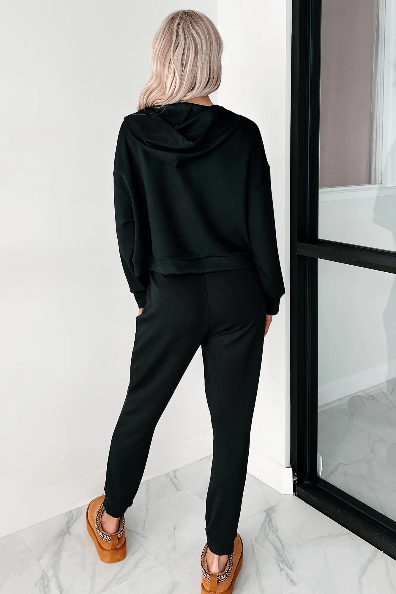 Cool As A Cucumber Hoodie & Sweatpants Set (Black)