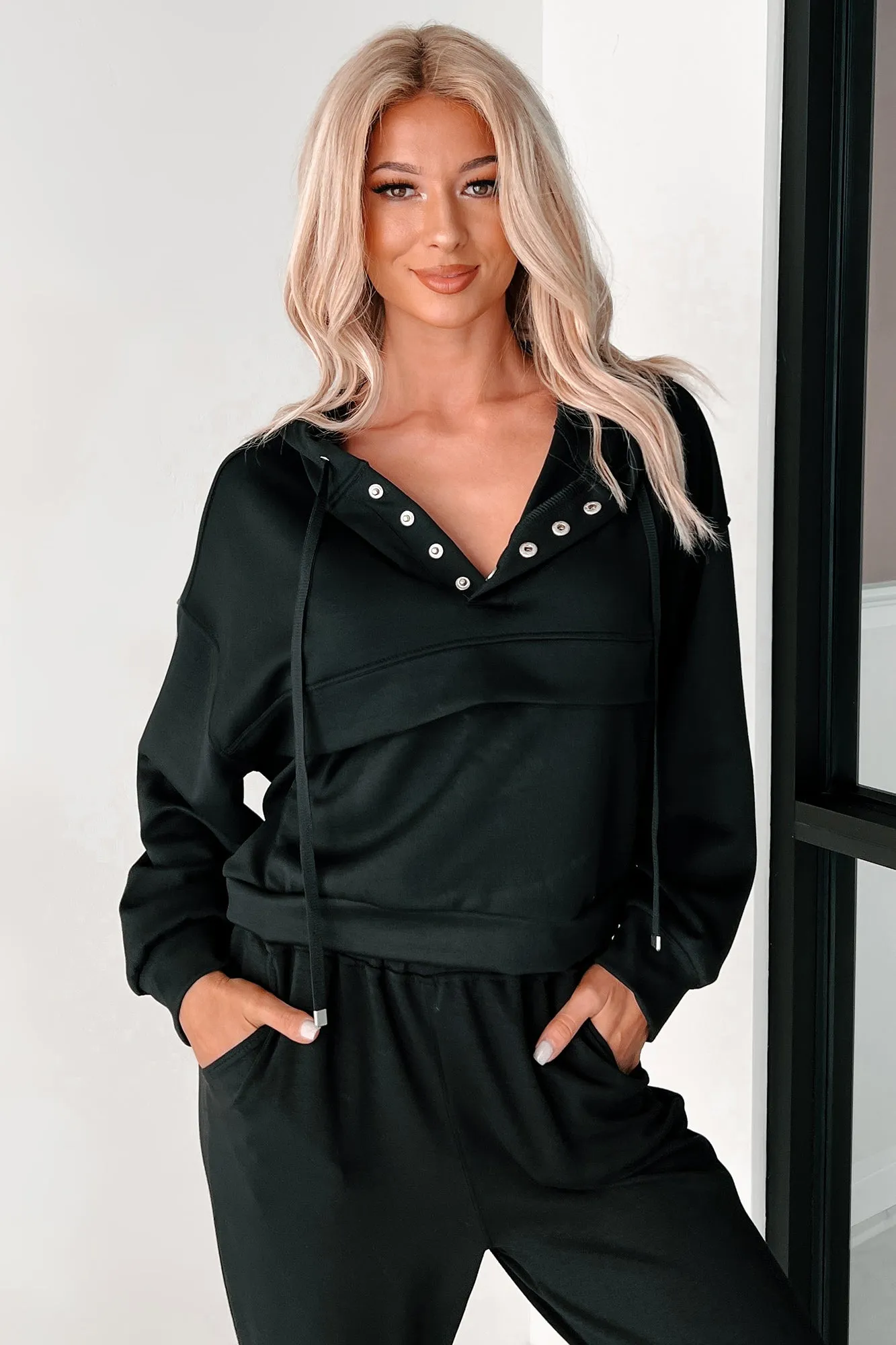 Cool As A Cucumber Hoodie & Sweatpants Set (Black)