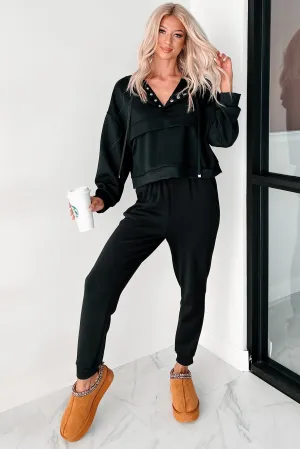 Cool As A Cucumber Hoodie & Sweatpants Set (Black)