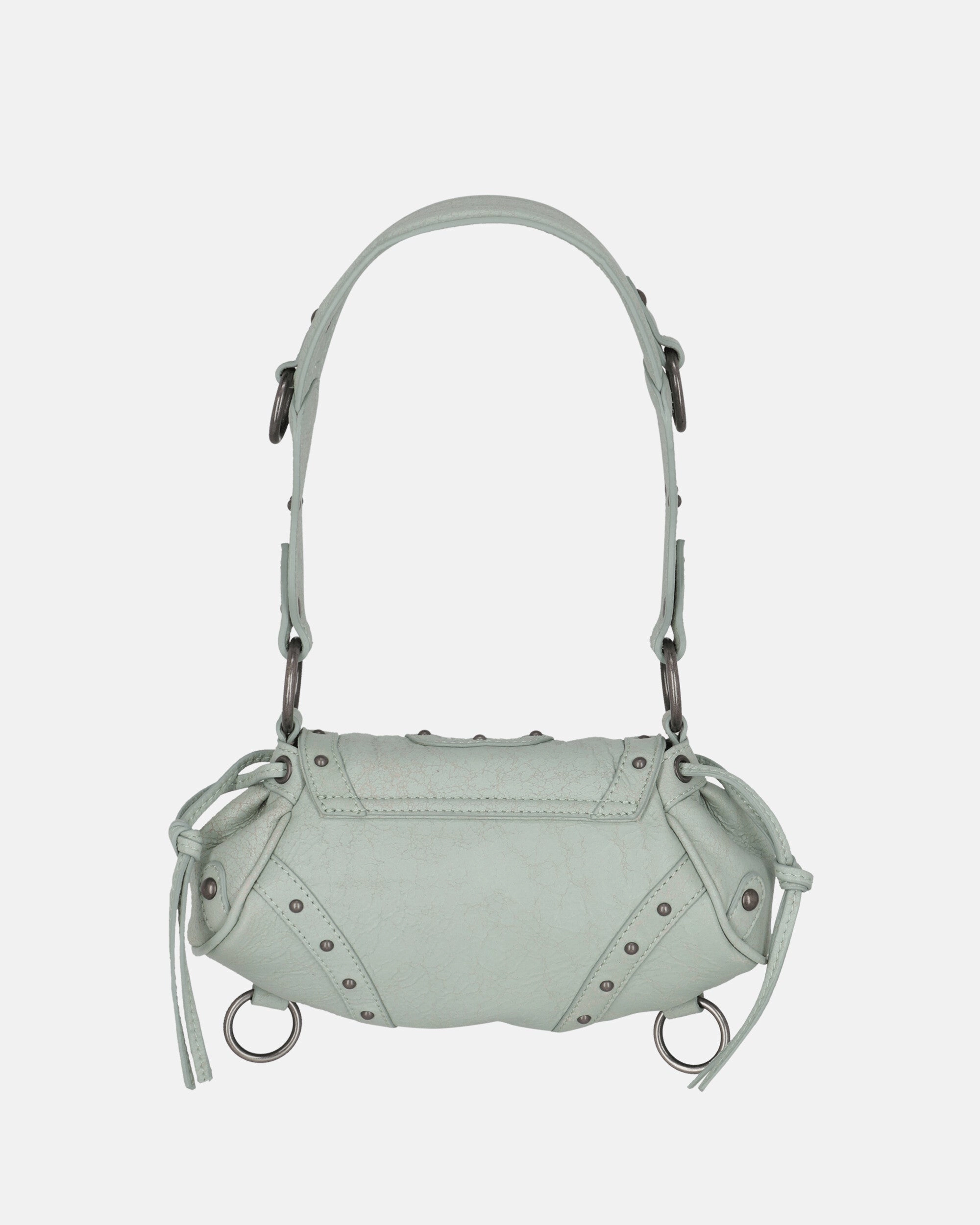 Sac à bandoulière en cuir craquelé menthe milk-shake