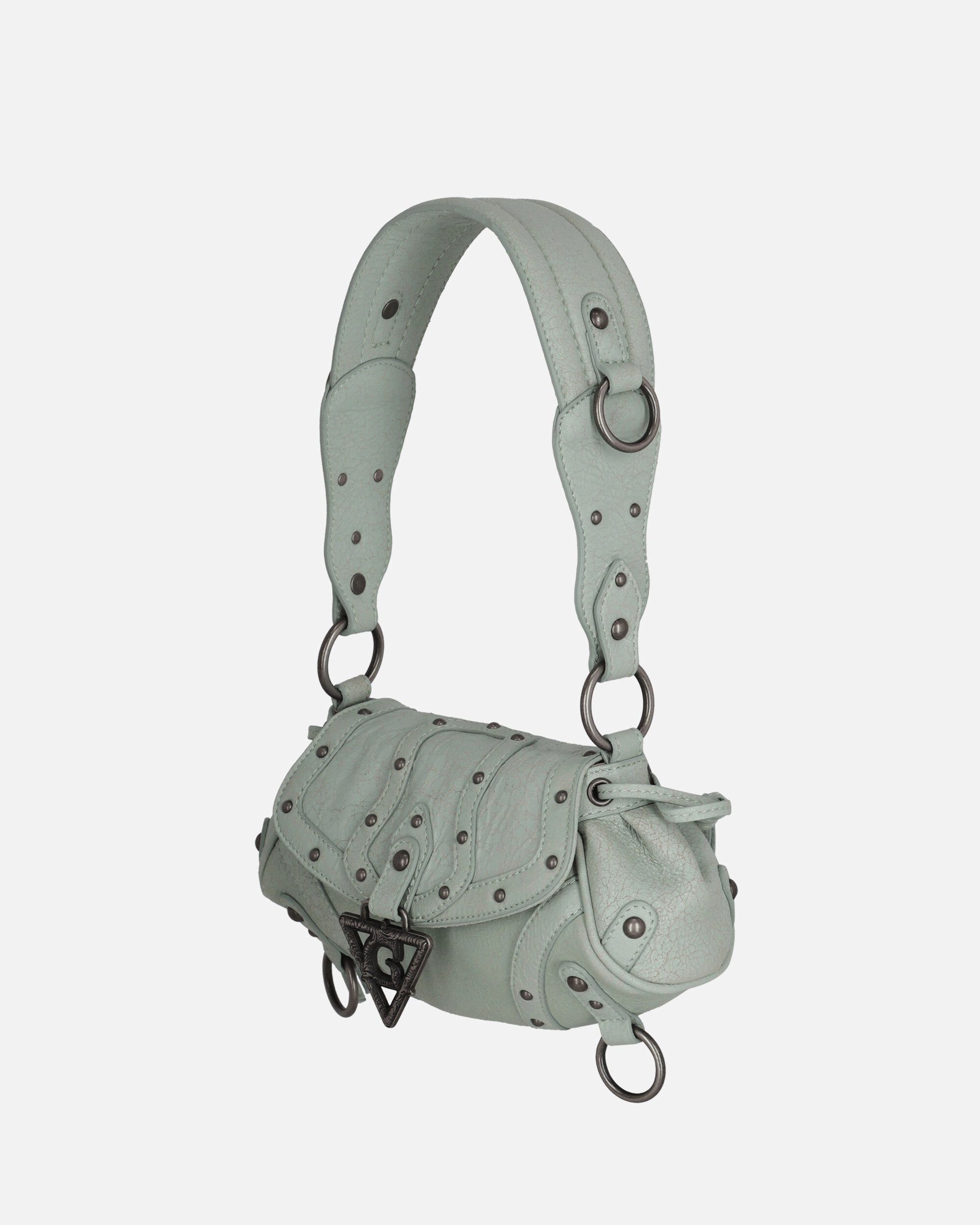 Sac à bandoulière en cuir craquelé menthe milk-shake