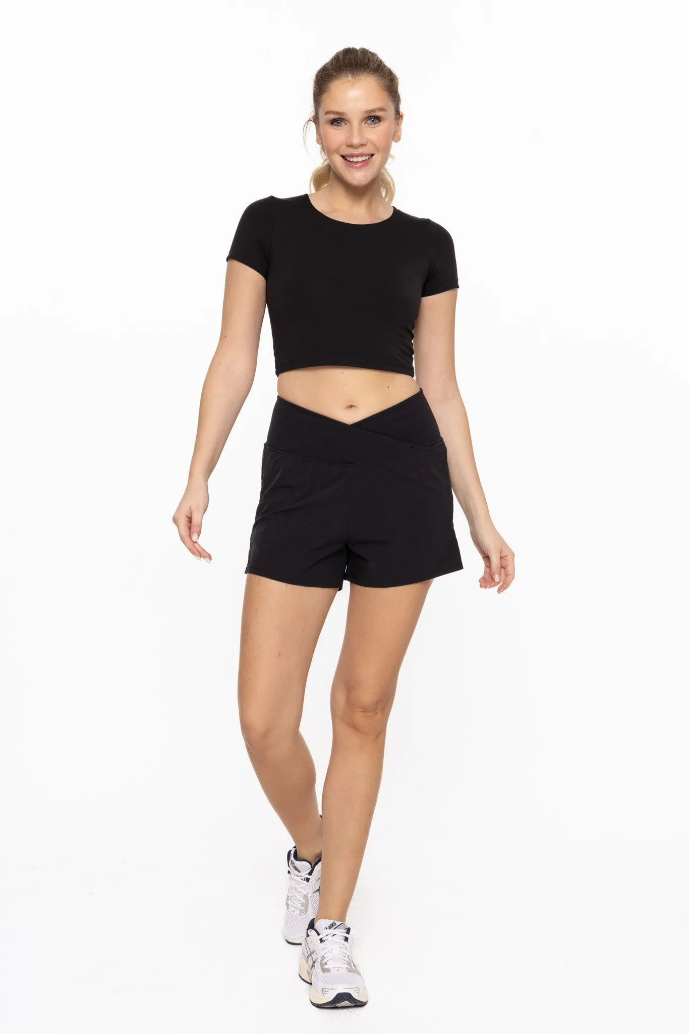 Crossover Waist Running Shorts | Mono B - Final Sale