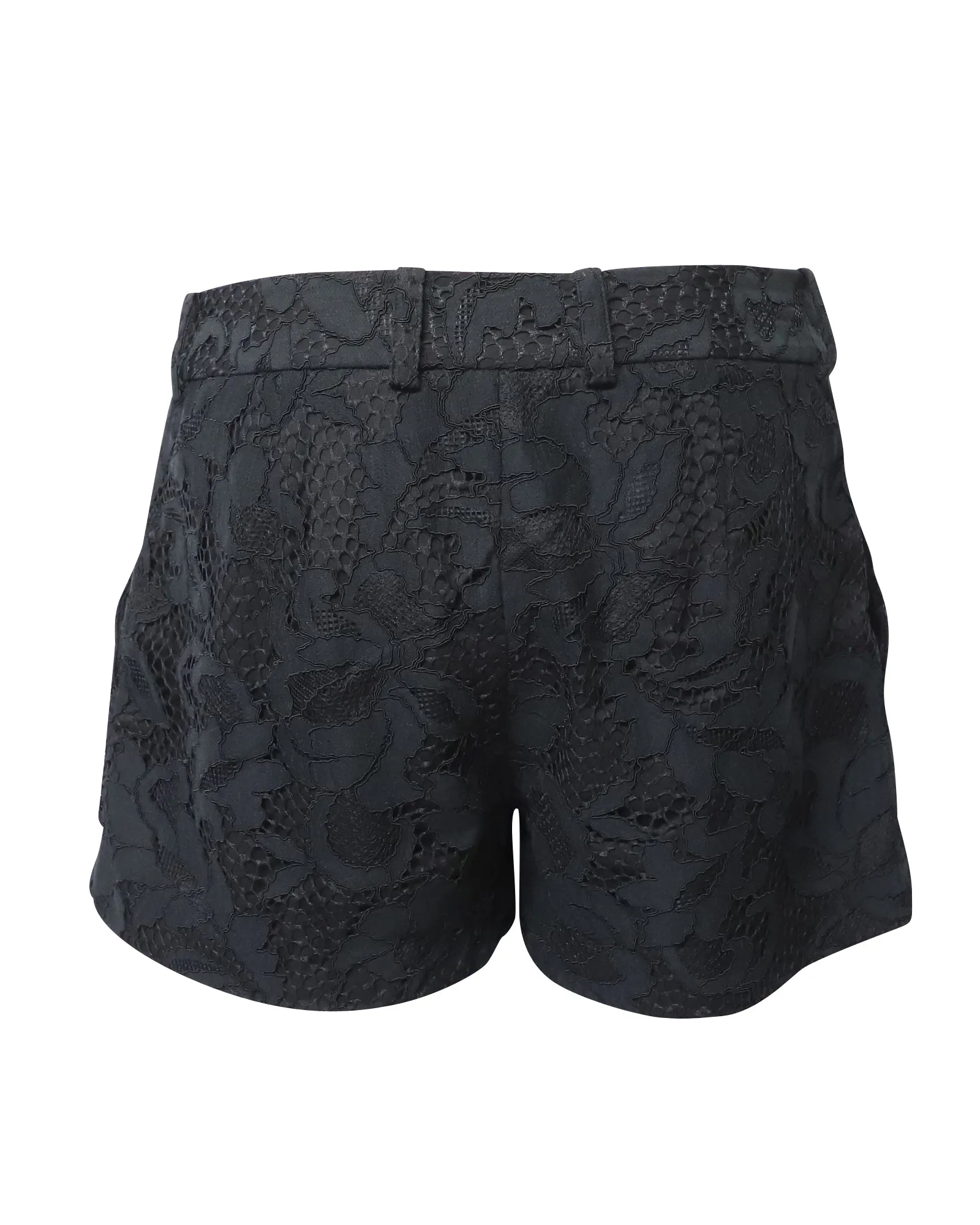 Diane Von Furstenberg Lace Casual Shorts in Black Cotton