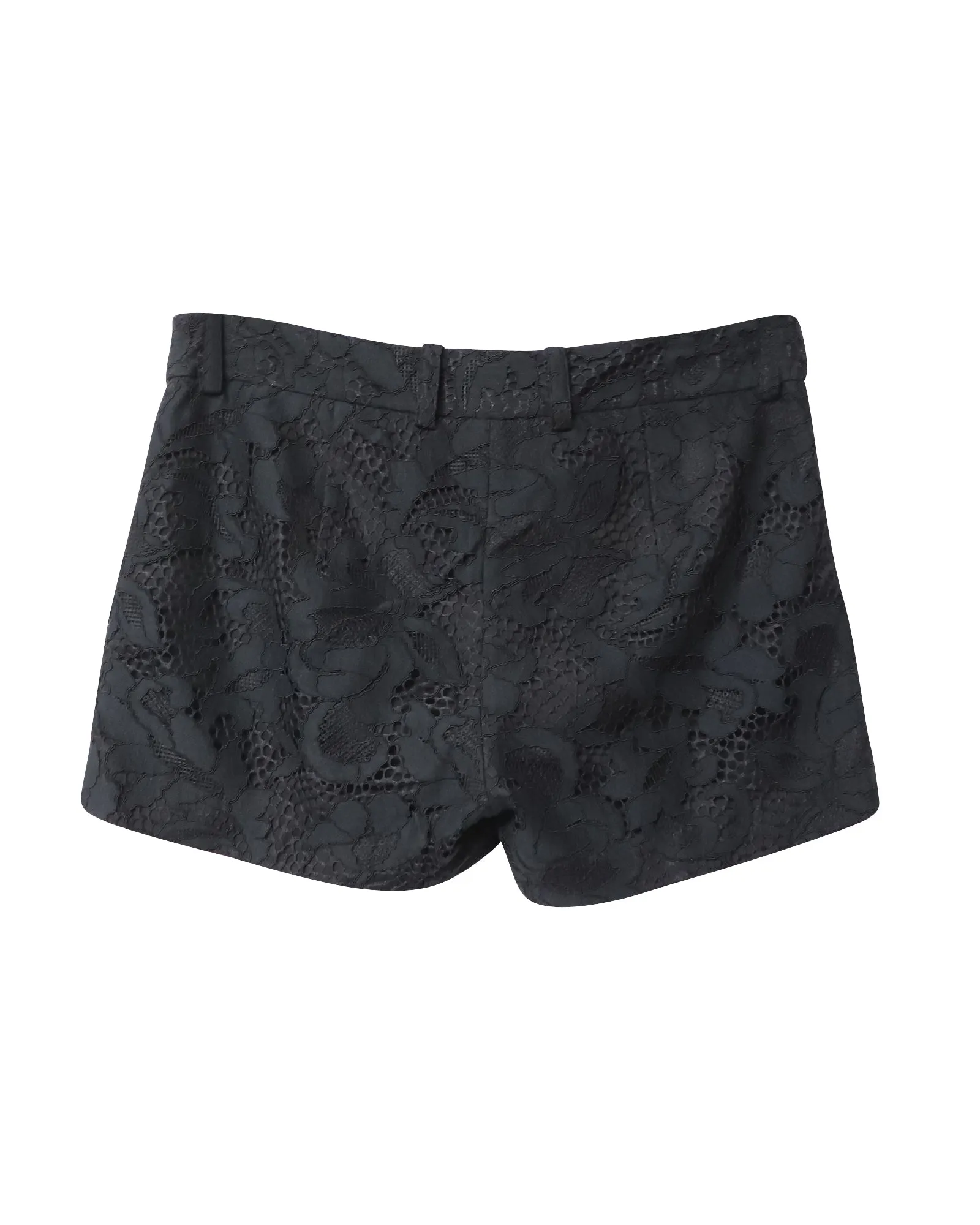 Diane Von Furstenberg Lace Casual Shorts in Black Cotton