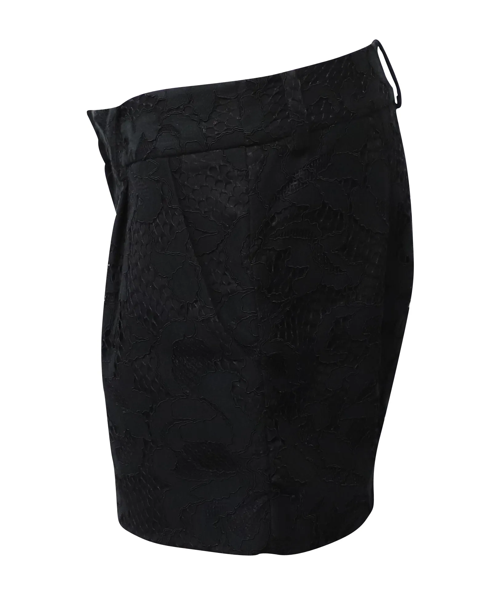 Diane Von Furstenberg Lace Casual Shorts in Black Cotton