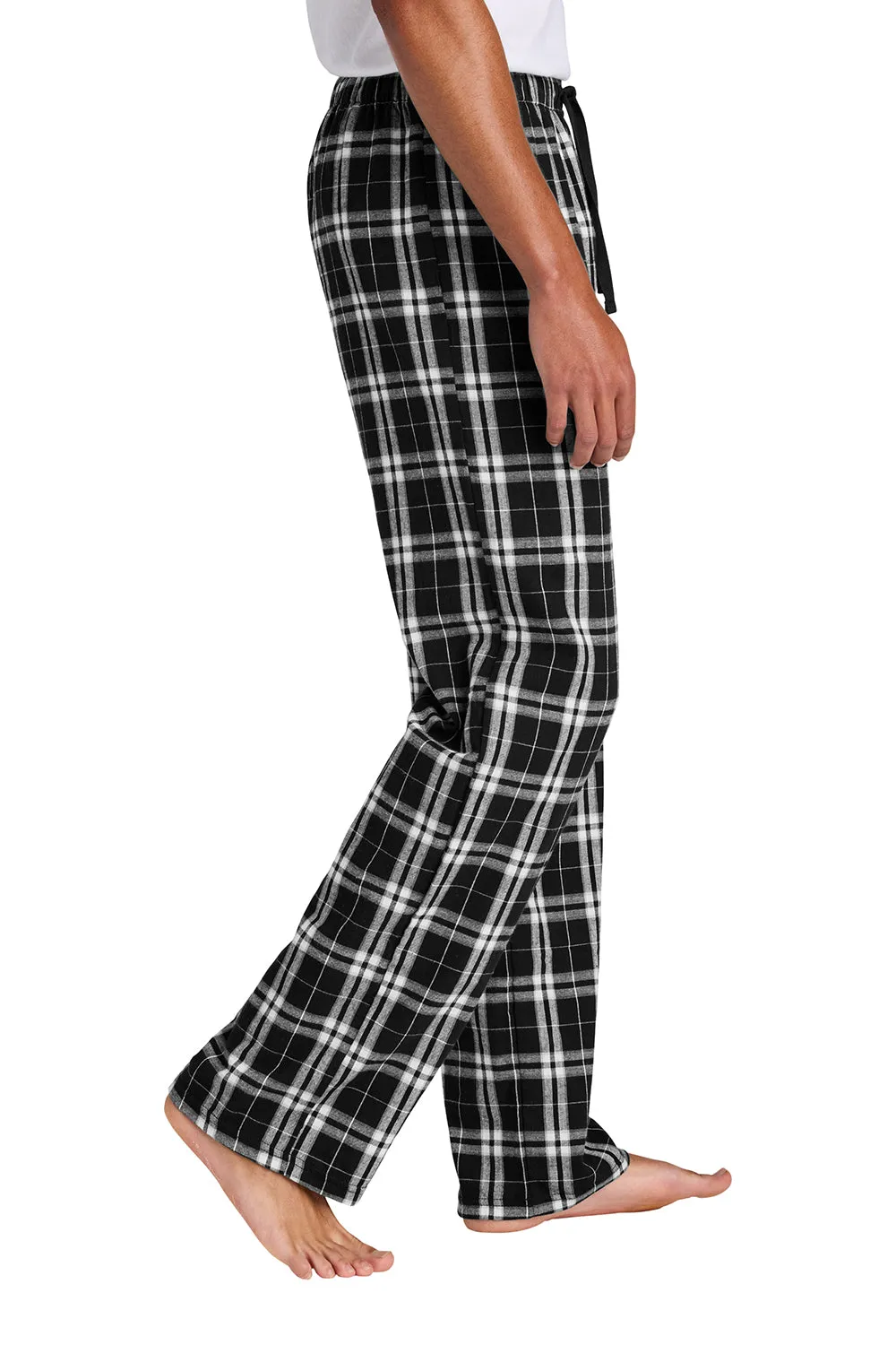 District Mens Flannel Plaid Lounge Pants - Black