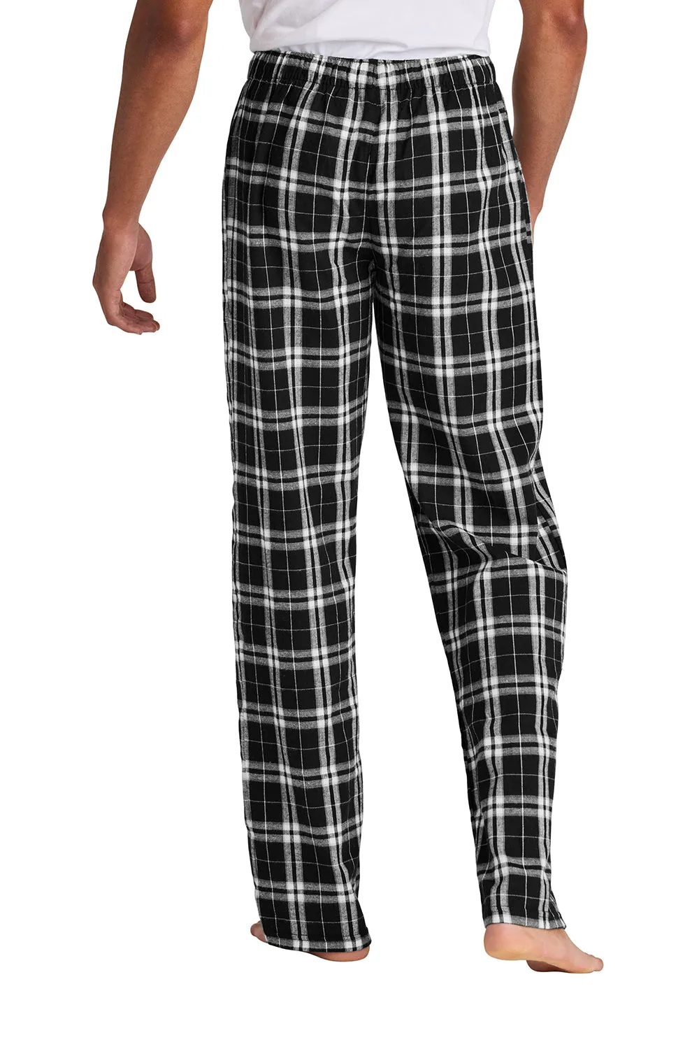 District Mens Flannel Plaid Lounge Pants - Black