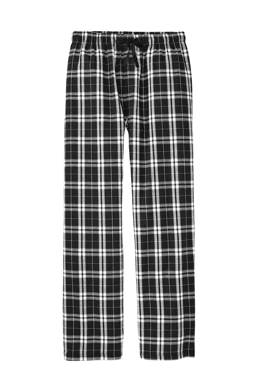 District Mens Flannel Plaid Lounge Pants - Black