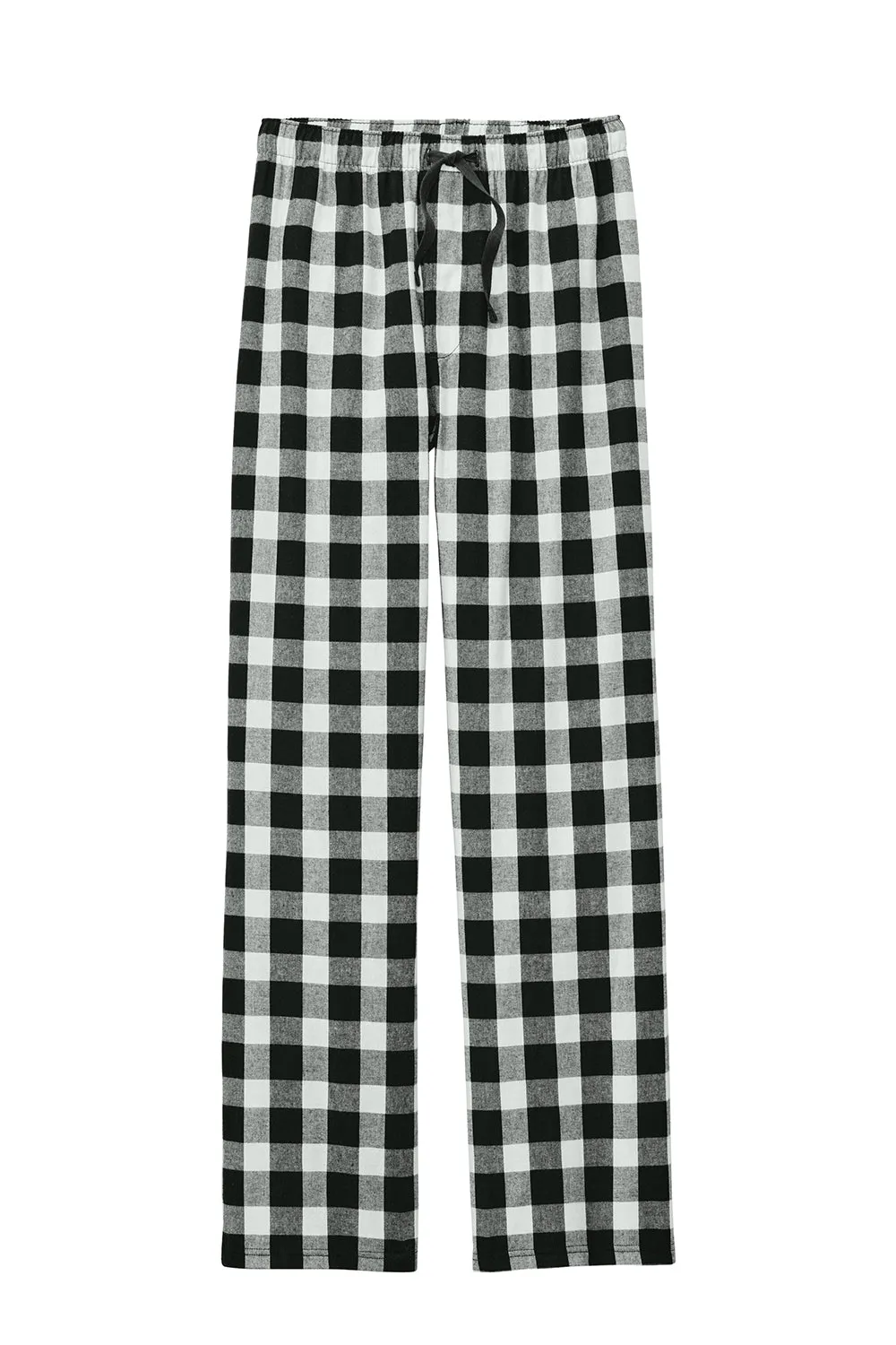 District Mens Flannel Plaid Lounge Pants - Black/White Buffalo Check