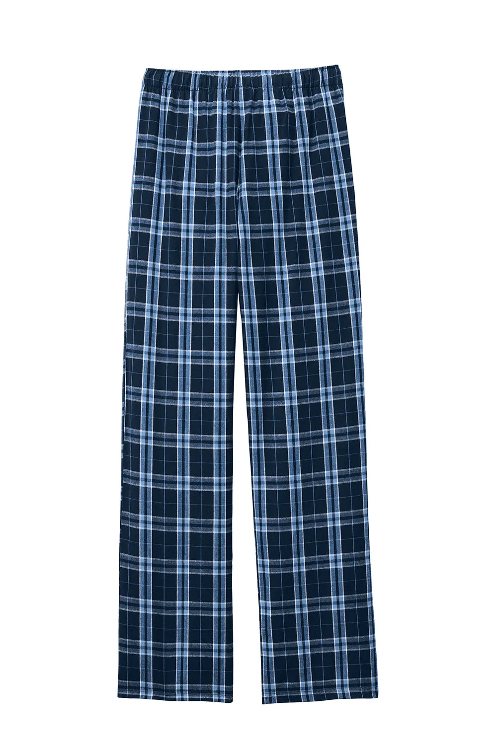District Mens Flannel Plaid Lounge Pants - True Navy Blue/Carolina Blue