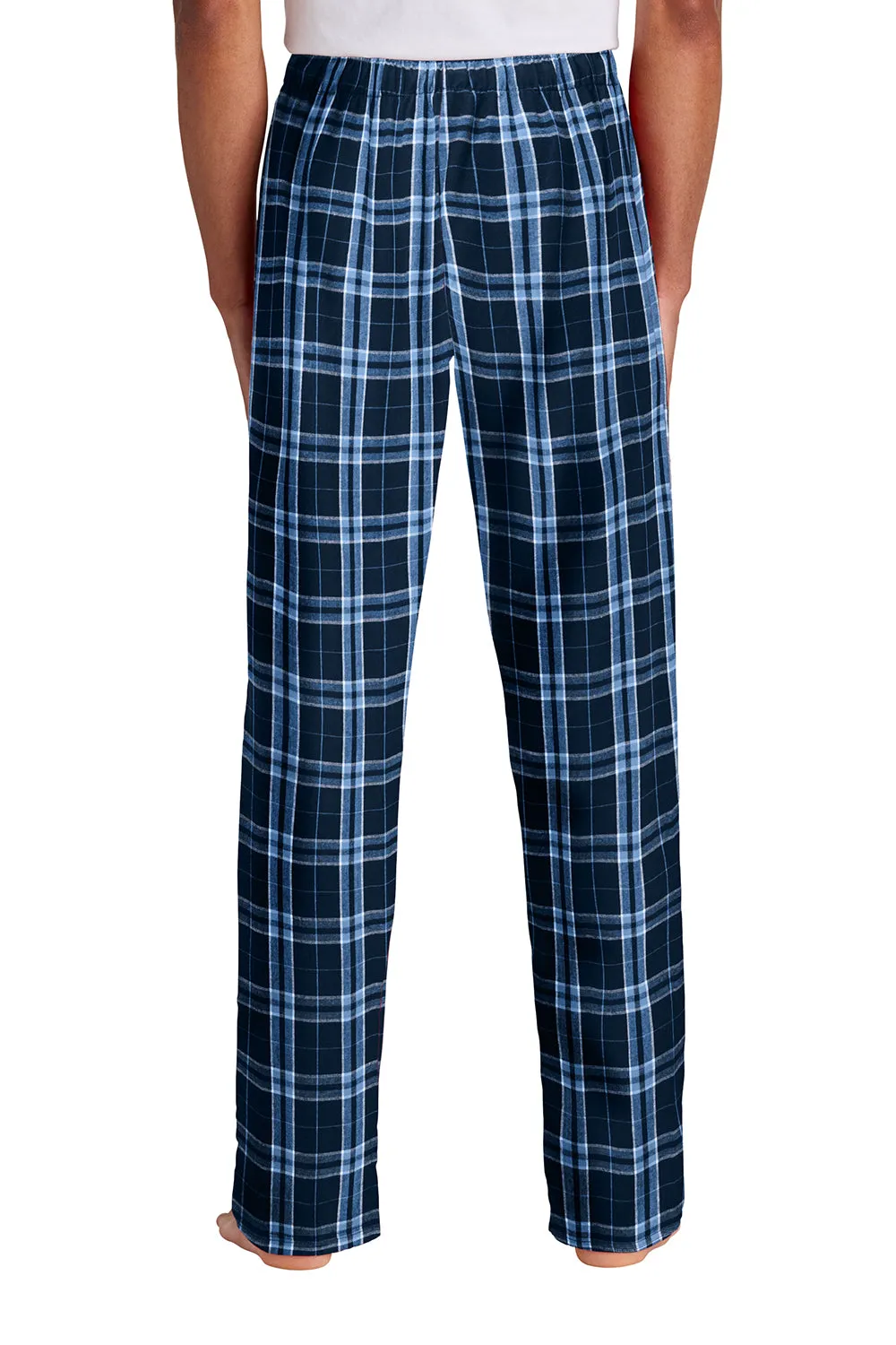 District Mens Flannel Plaid Lounge Pants - True Navy Blue/Carolina Blue