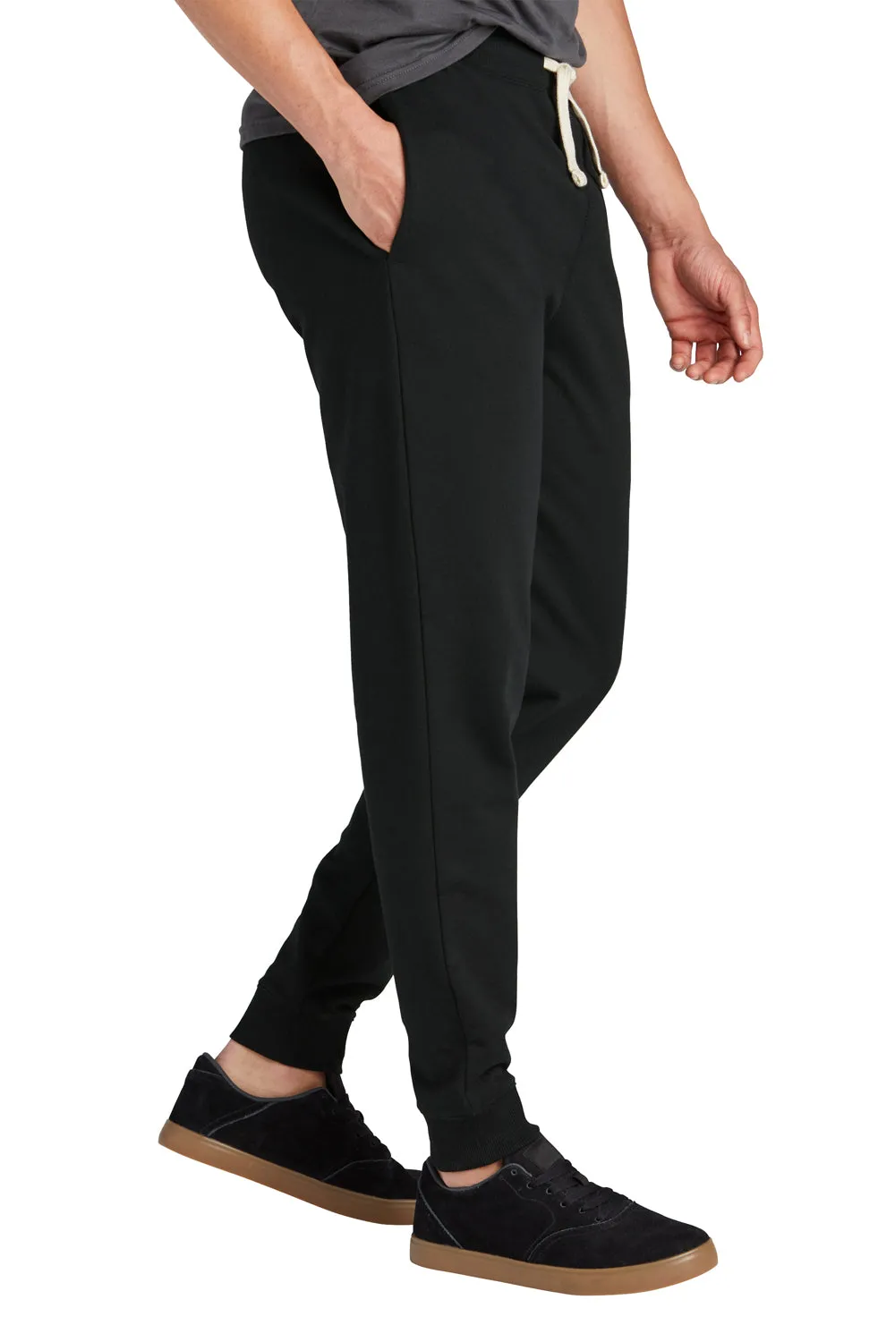 District Mens Re-Fleece Jogger Sweatpants w/ Pockets - Black