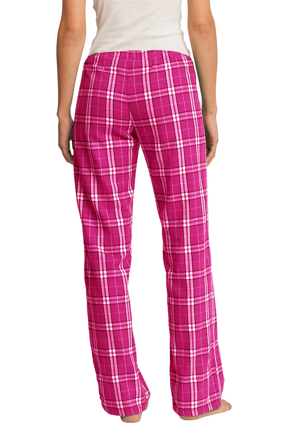 District Womens Flannel Plaid Lounge Pants - Dark Fuchsia Pink