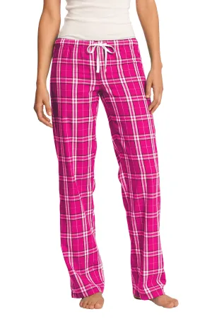 District Womens Flannel Plaid Lounge Pants - Dark Fuchsia Pink
